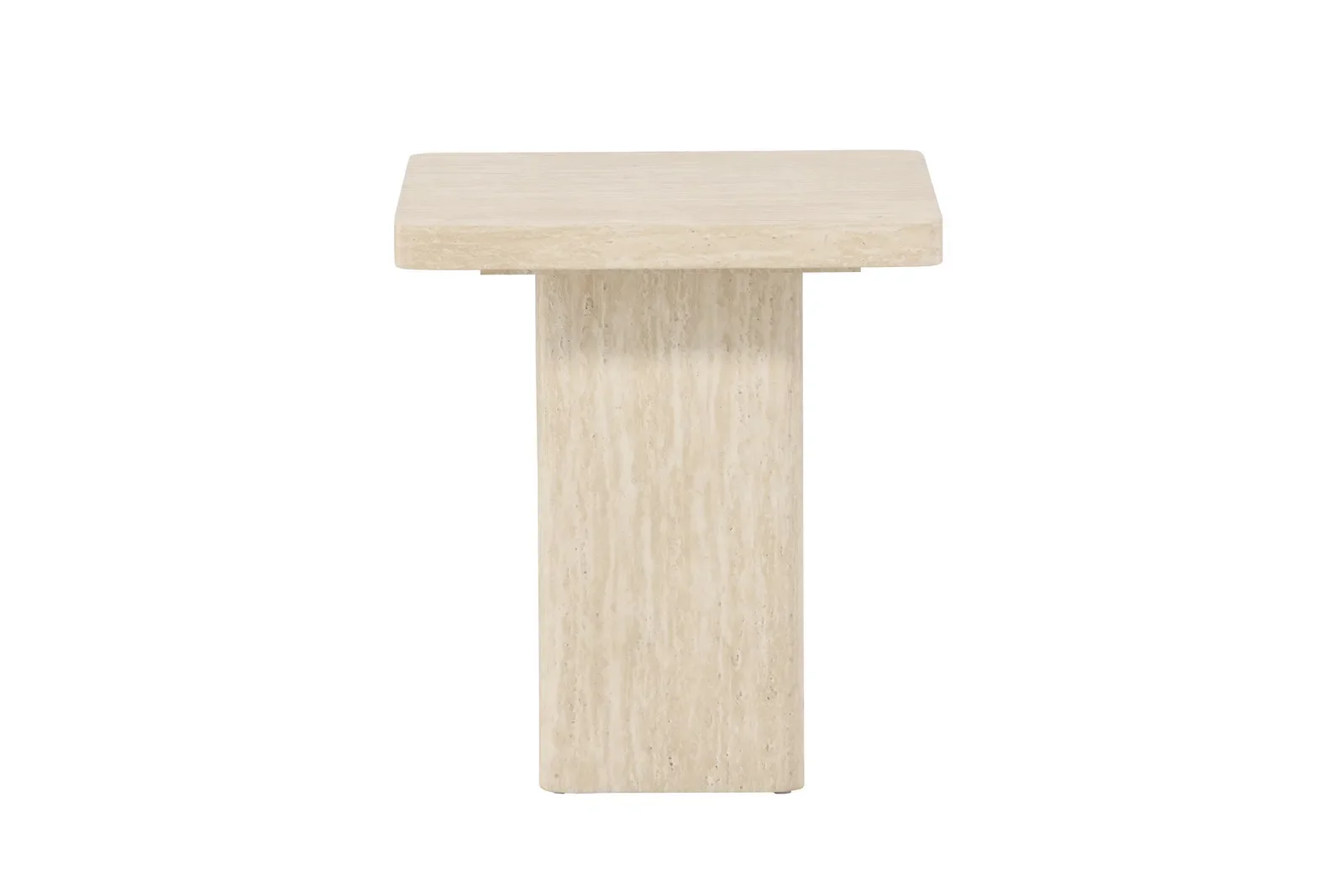 Couchtisch Qvart mit beigem Travertinlook, 50x50x56 cm - Image 8
