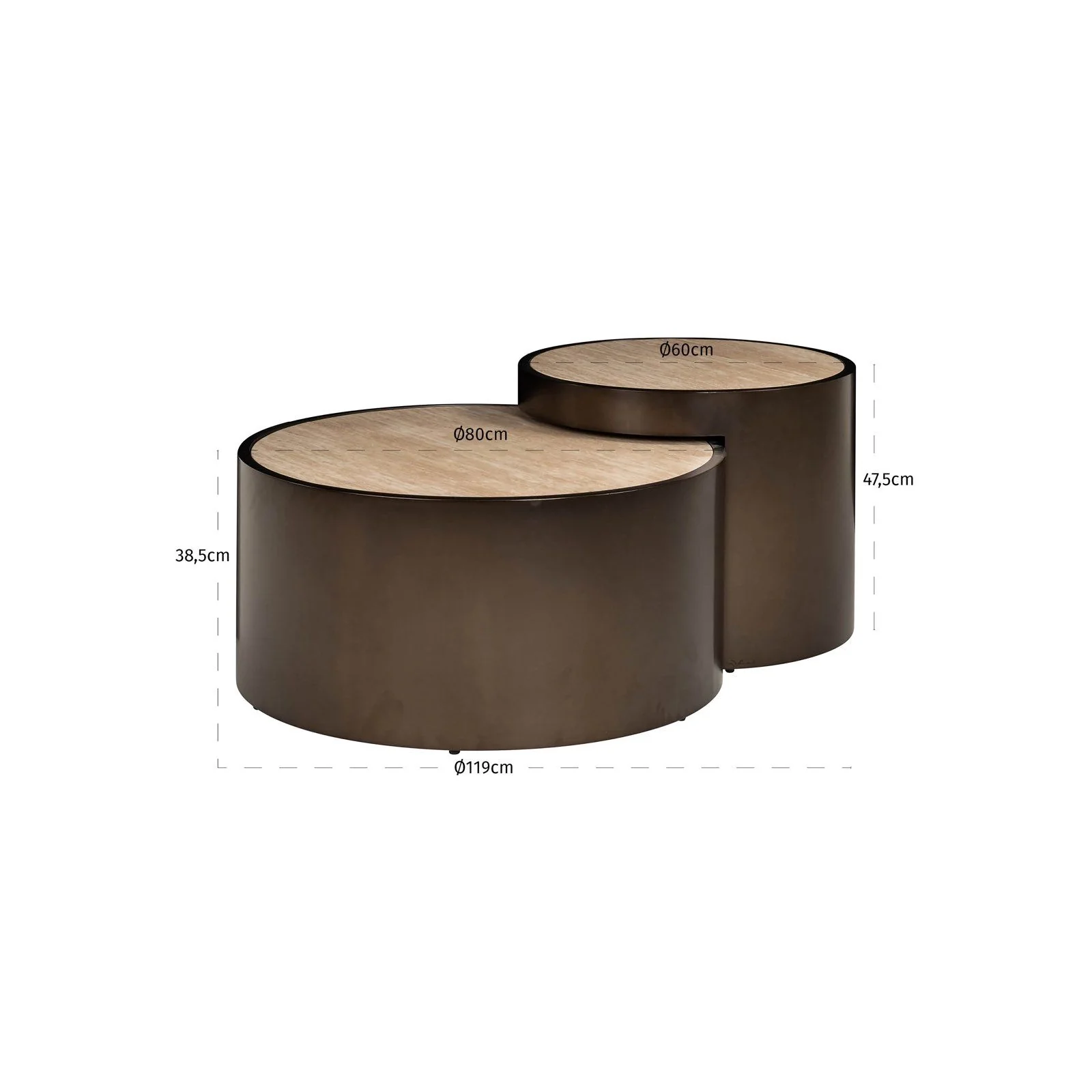 Couchtisch Ronson in beige 2er-Set - Image 4