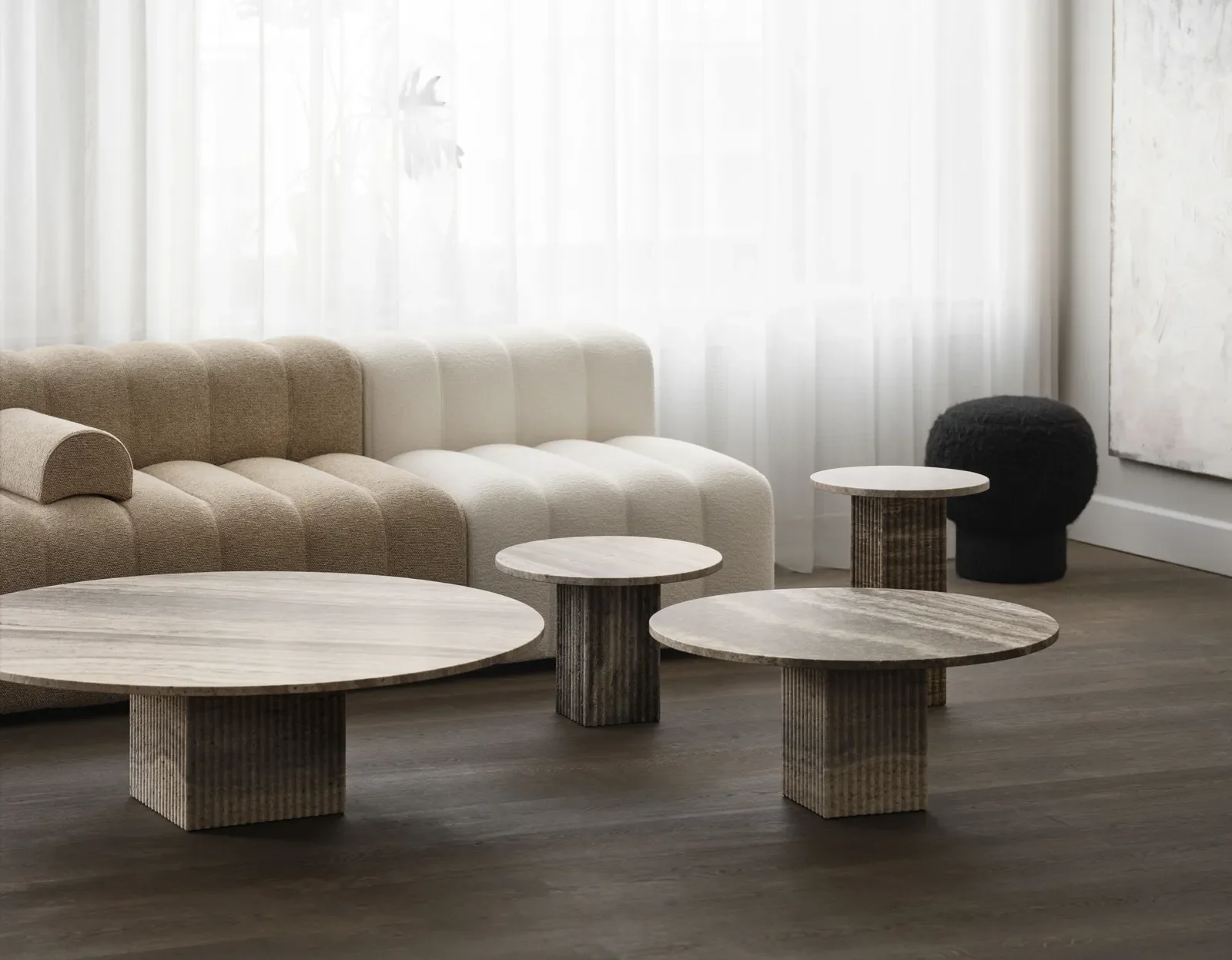 Couchtisch SoHo aus Travertin, 50×50×35 cm - Image 9