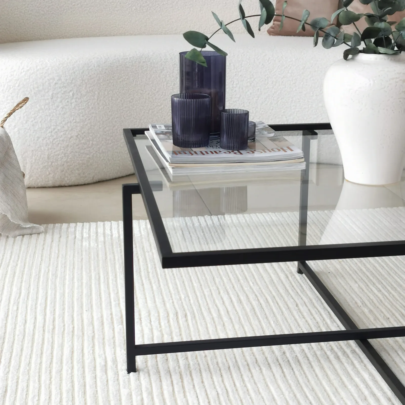 Couchtisch Sun S408 aus gehärtetem Glas und Metall, 85×85×35 cm - Image 10