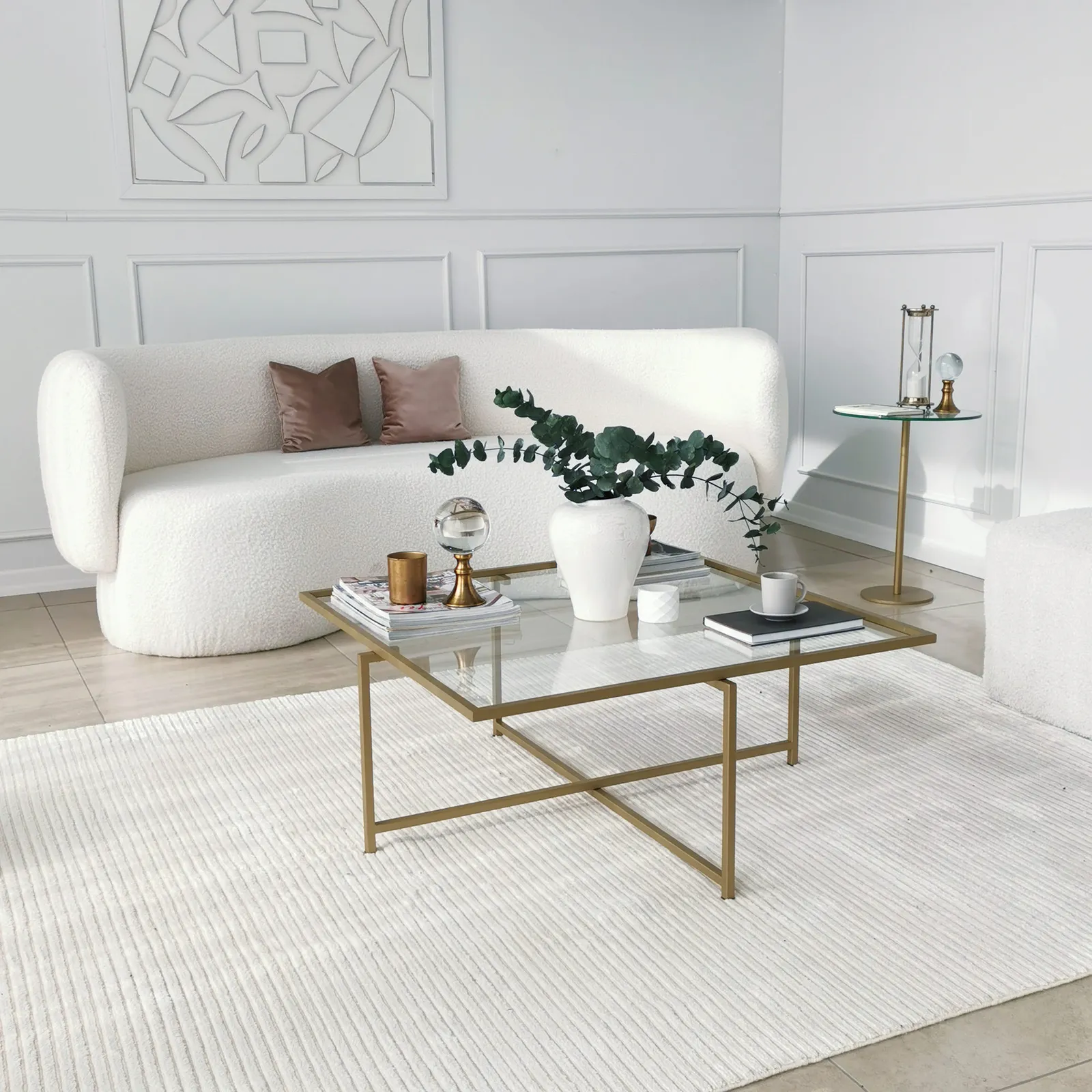 Couchtisch Sun S408 aus gehärtetem Glas und Metall, 85×85×35 cm - Image 15