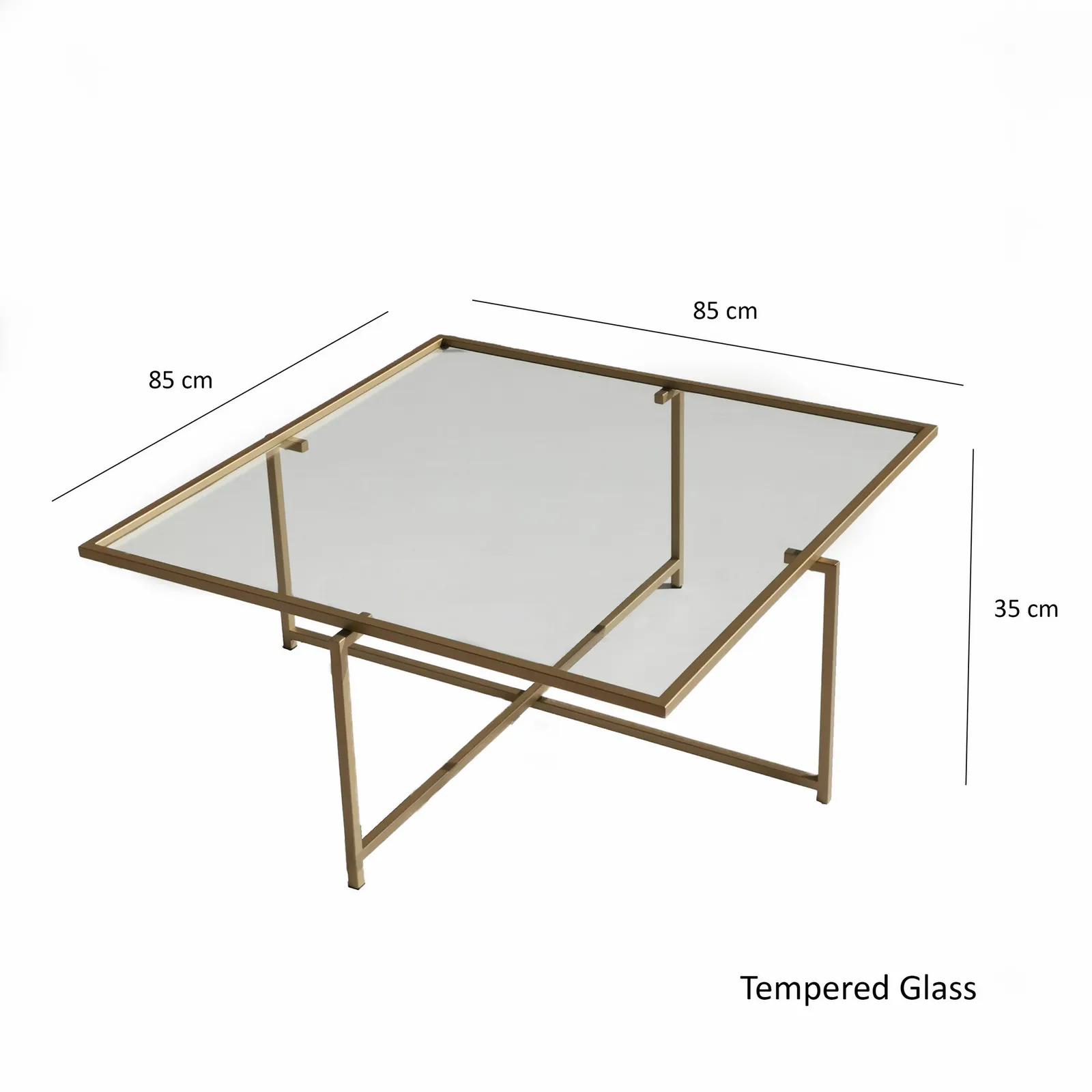 Couchtisch Sun S408 aus gehärtetem Glas und Metall, 85×85×35 cm - Image 22