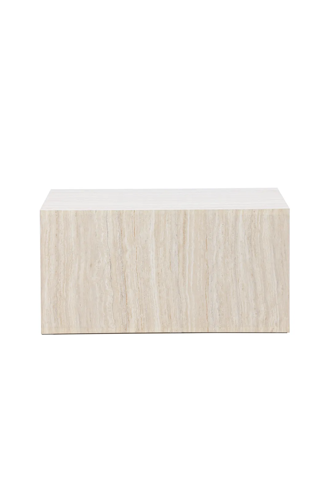 Couchtisch York mit beigem Travertinlook, 60x80x40 cm