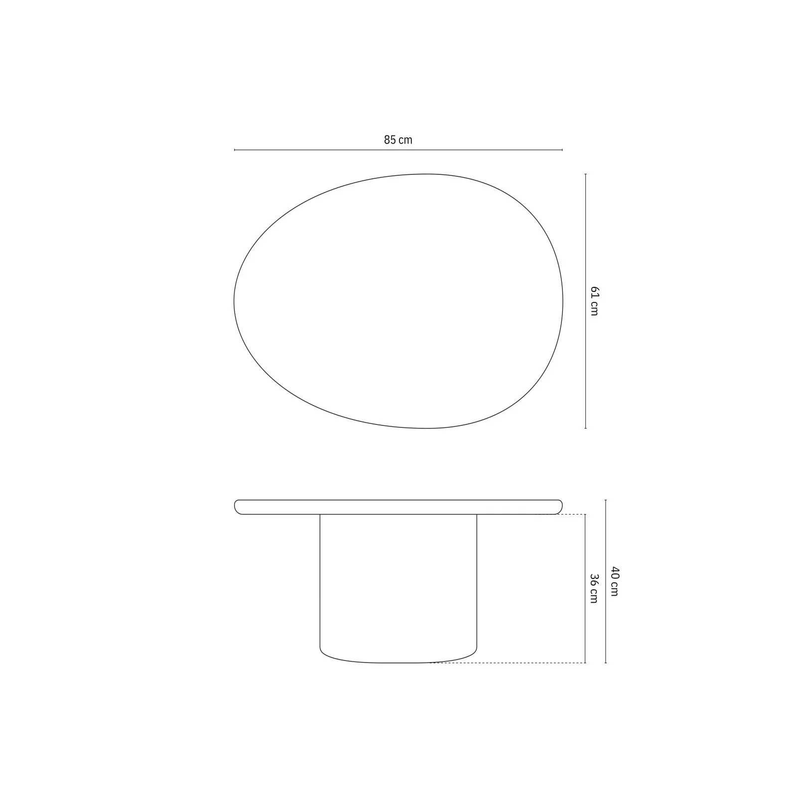 Daria Couchtisch aus Beton, 85x61x40 cm - Image 4