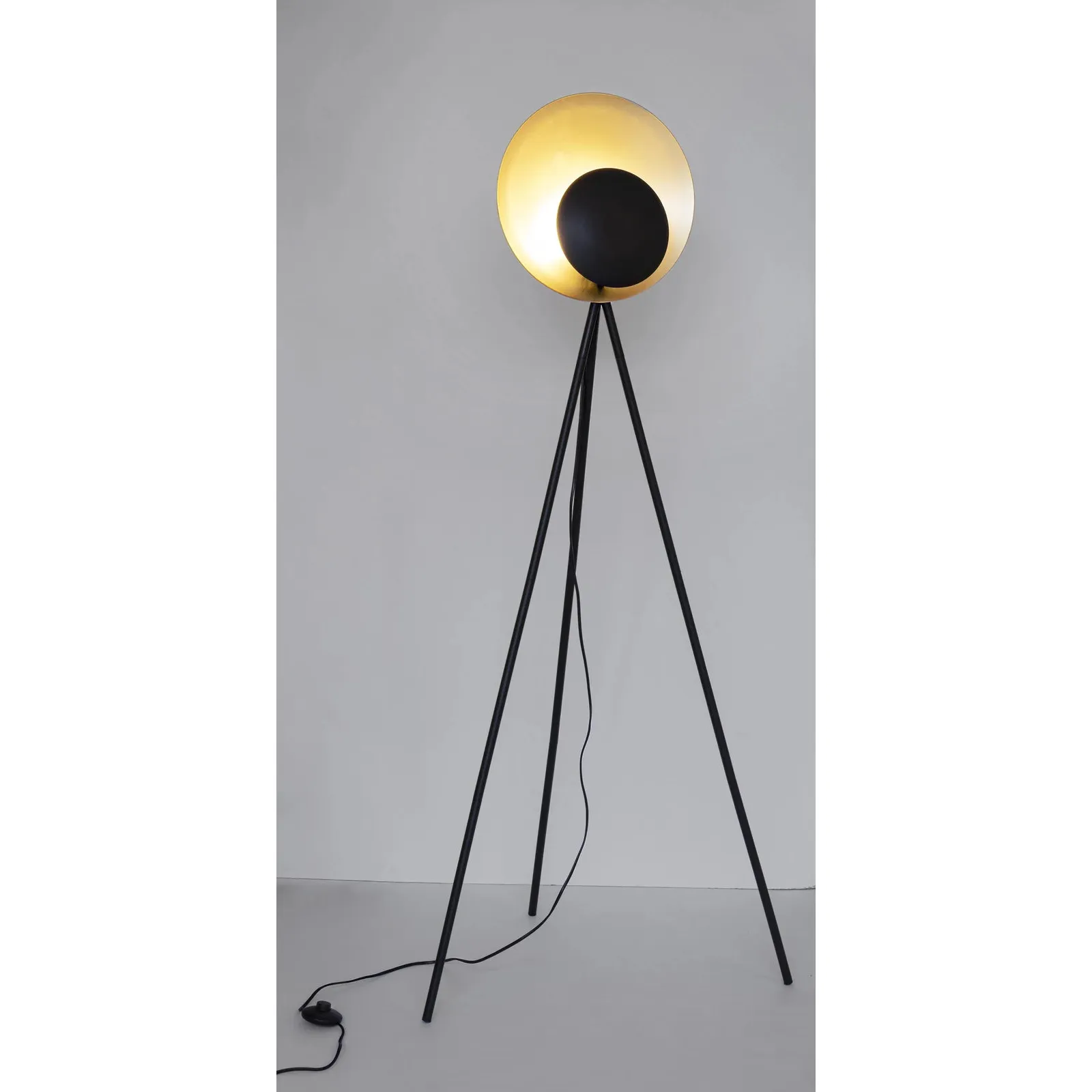 Design Stehleuchte Schwarz-Gold Höhe 156 cm - Image 2