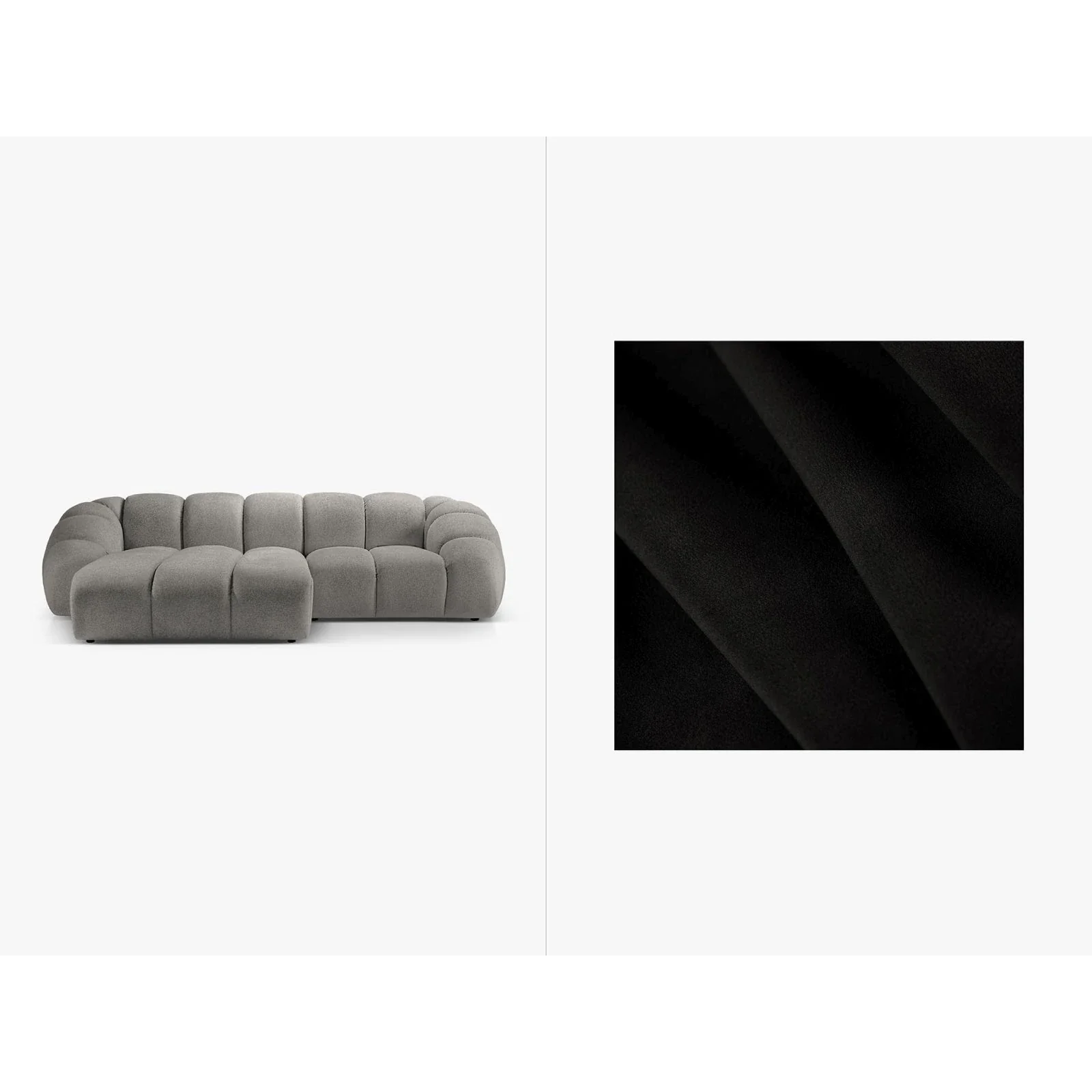 Diana 3-Sitzer Ecksofa Links, mit Bezug aus Samt oder Strukturstoff, 294x182 cm - Image 54