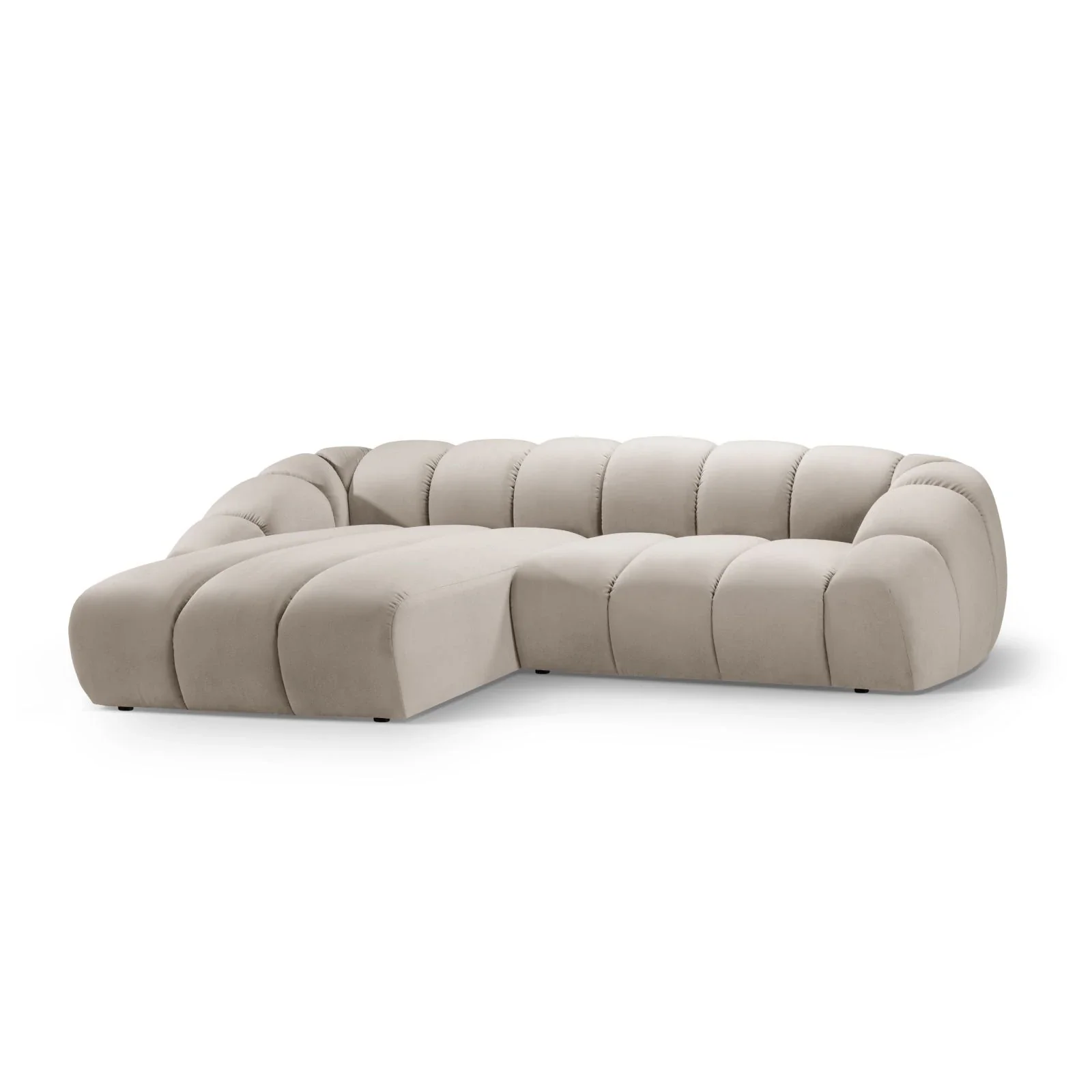 Diana 4-Sitzer Ecksofa Links, mit Bezug aus 3D-Stoff, Samt oder Strukturstoff, 334x182 cm - Image 75