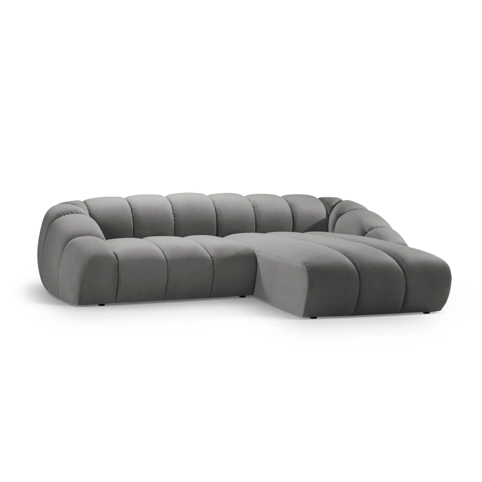 Diana 4-Sitzer Ecksofa Rechts, mit Bezug aus 3D-Stoff, Samt oder Strukturstoff, 334x182 cm - Image 100