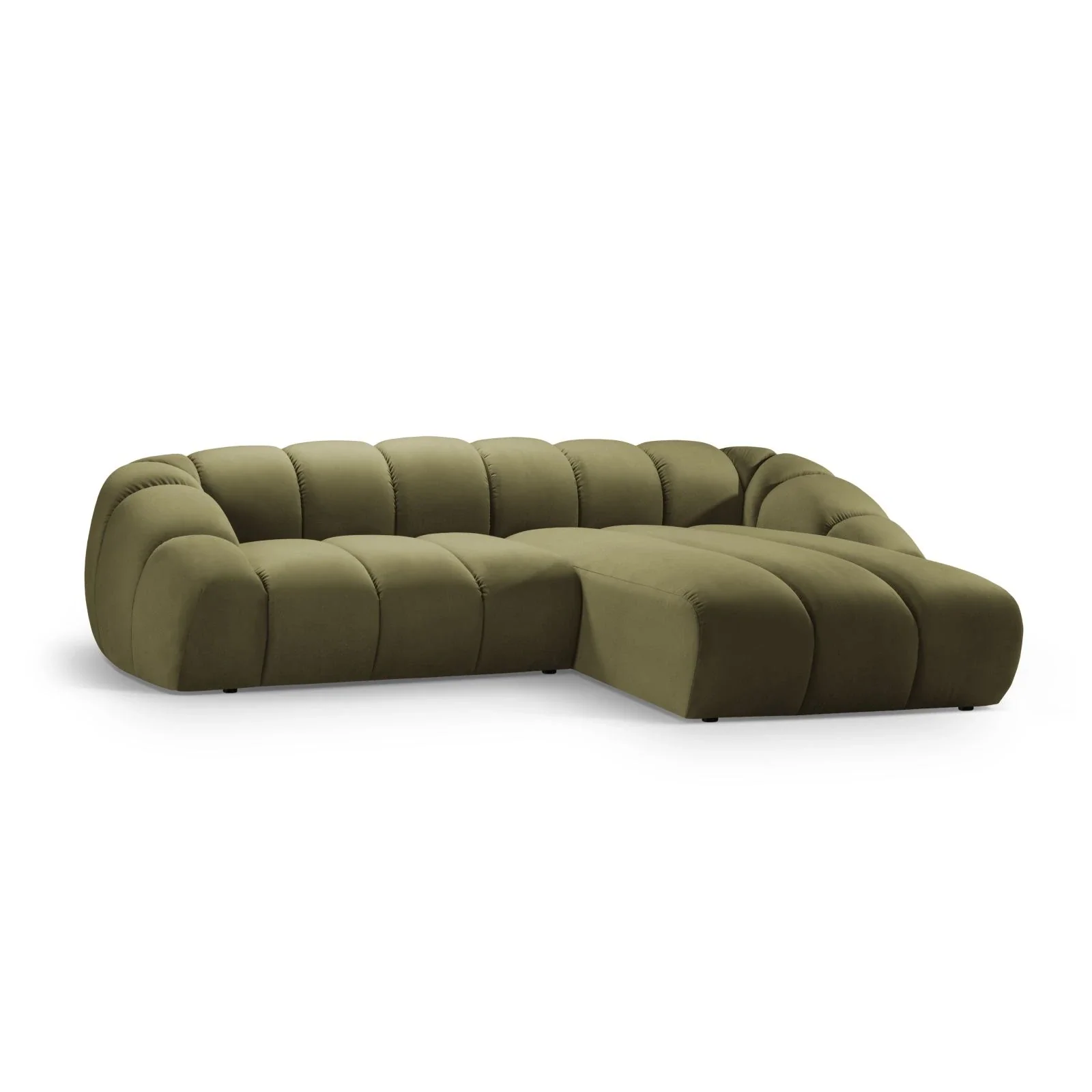 Diana 4-Sitzer Ecksofa Rechts, mit Bezug aus 3D-Stoff, Samt oder Strukturstoff, 334x182 cm - Image 90