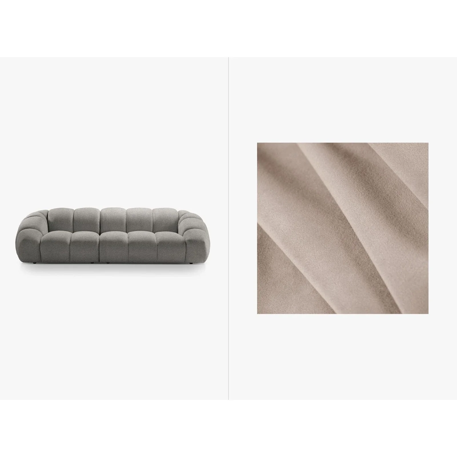 Diana 4-Sitzer Sofa mit Bezug aus 3D-Stoff, Samt oder Strukturstoff, 294x114 cm - Image 73