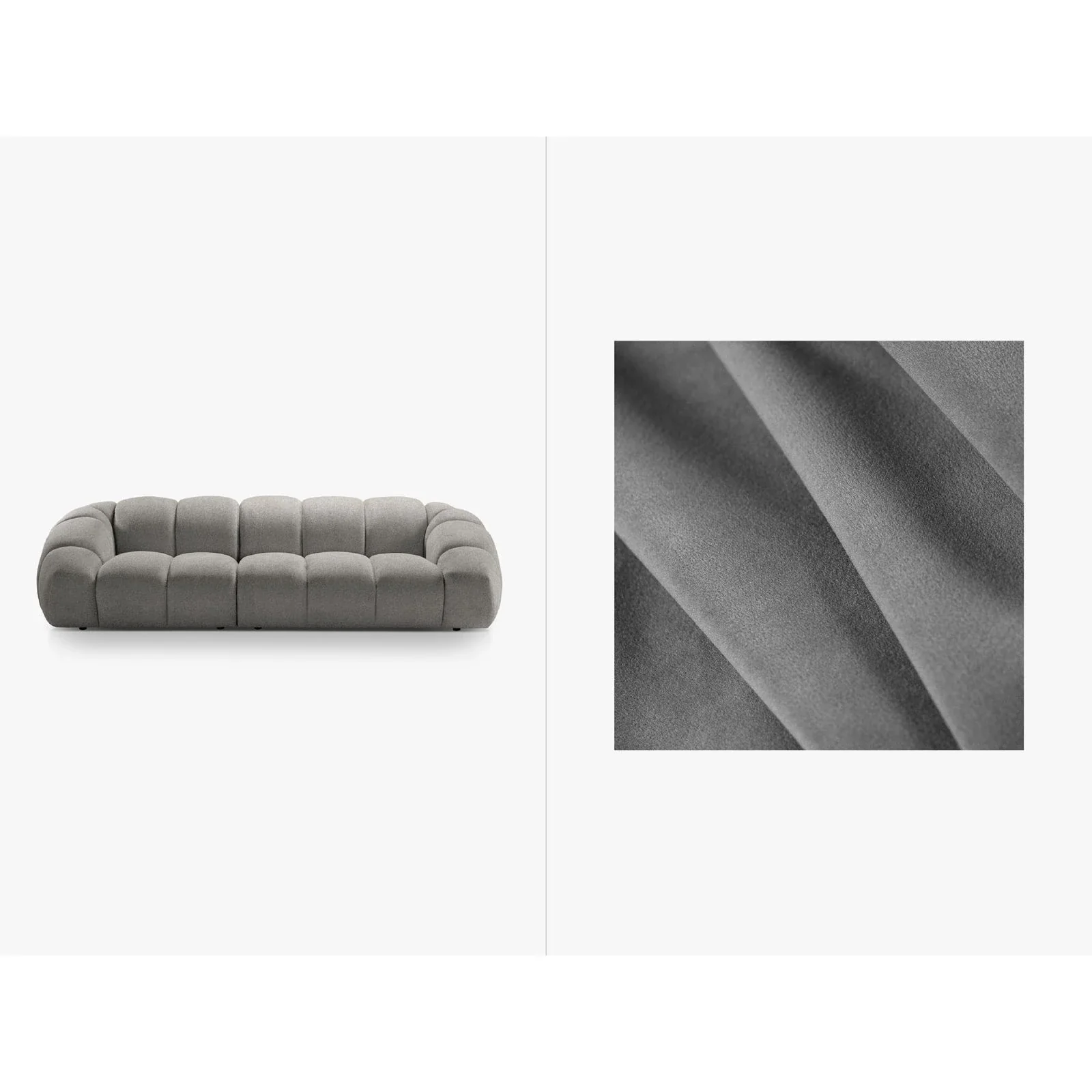 Diana 4-Sitzer Sofa mit Bezug aus 3D-Stoff, Samt oder Strukturstoff, 294x114 cm - Image 83