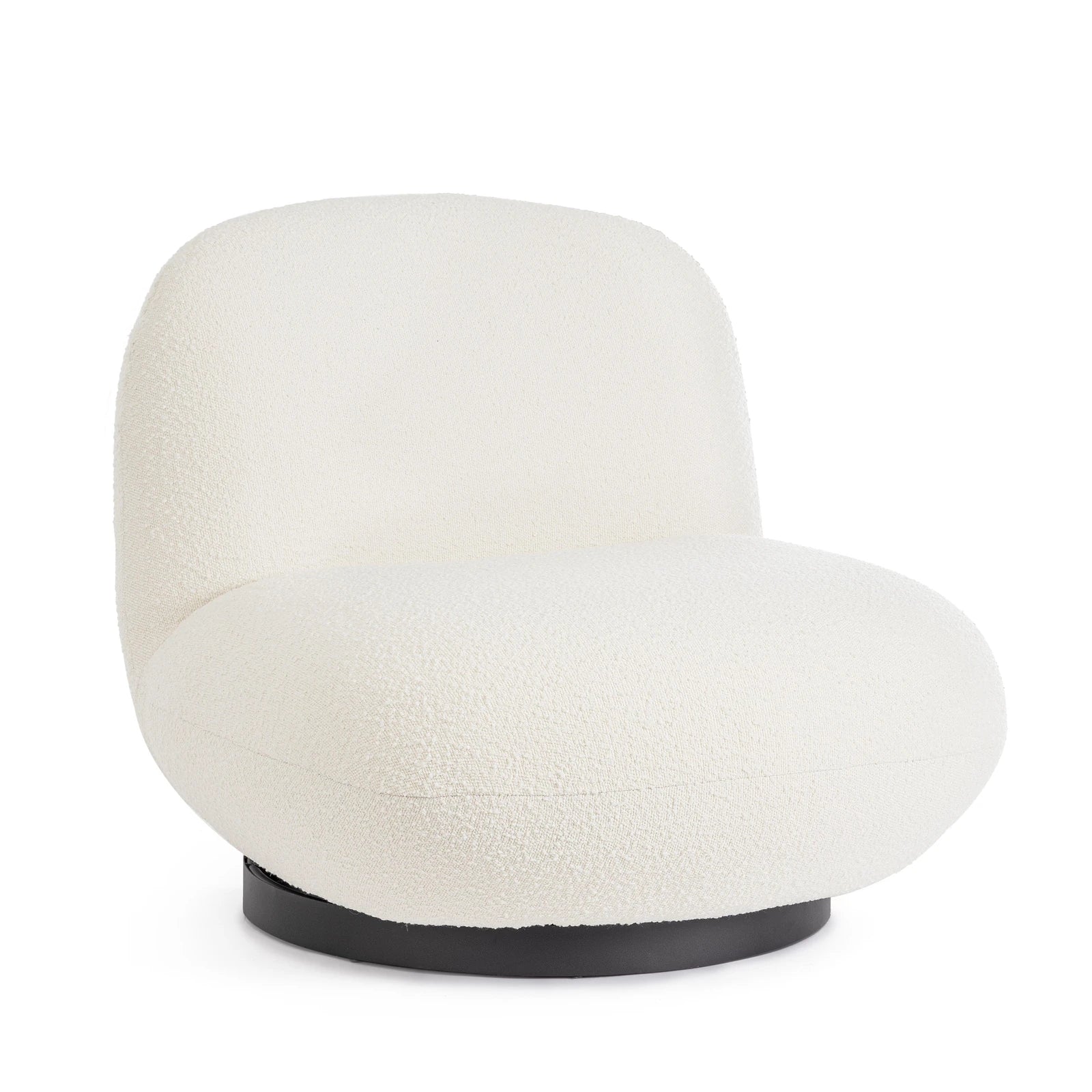 Drehsessel Margot Weiß Bouclé