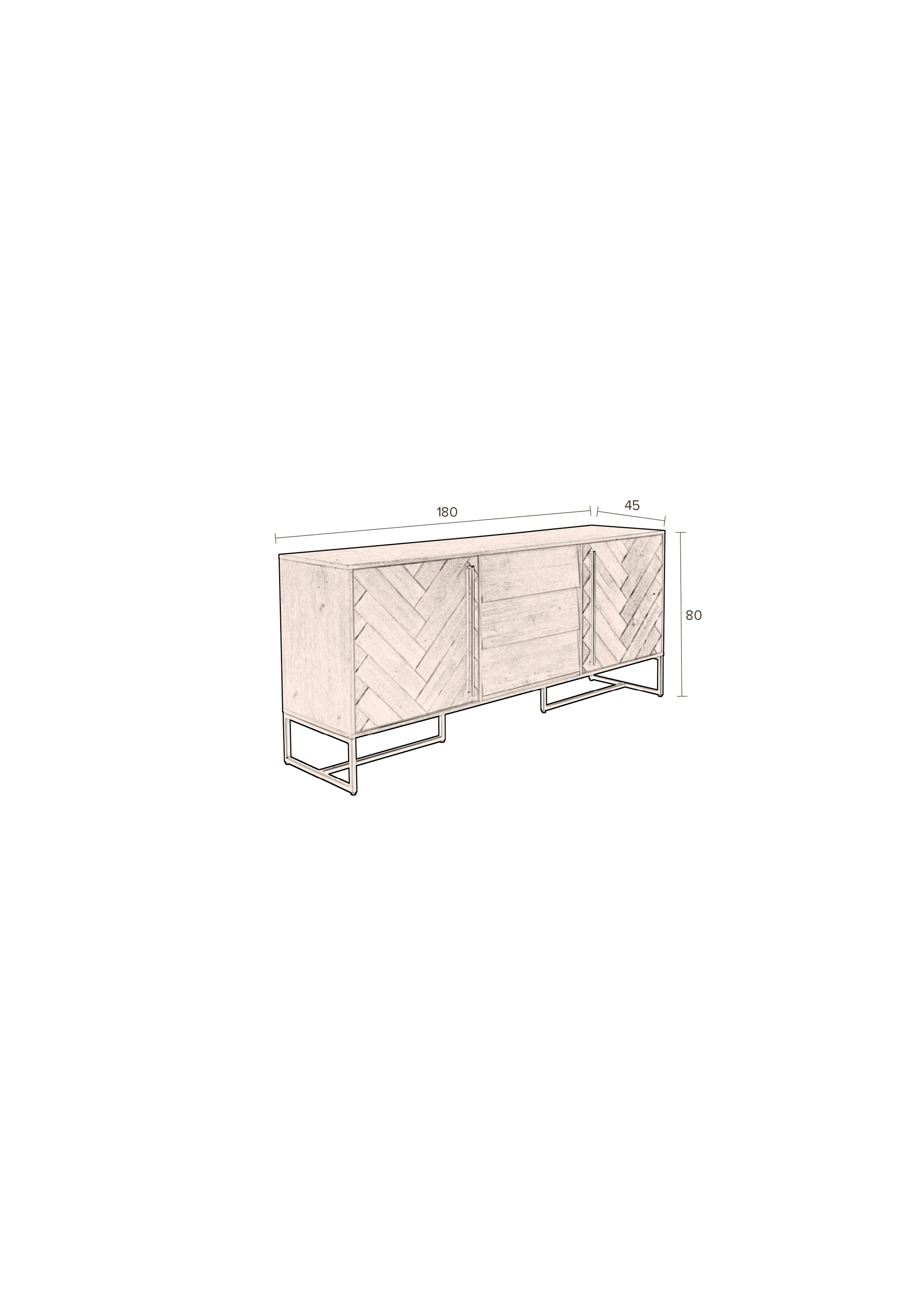 Class Sideboard Hoch 180x45x80cm - Image 5