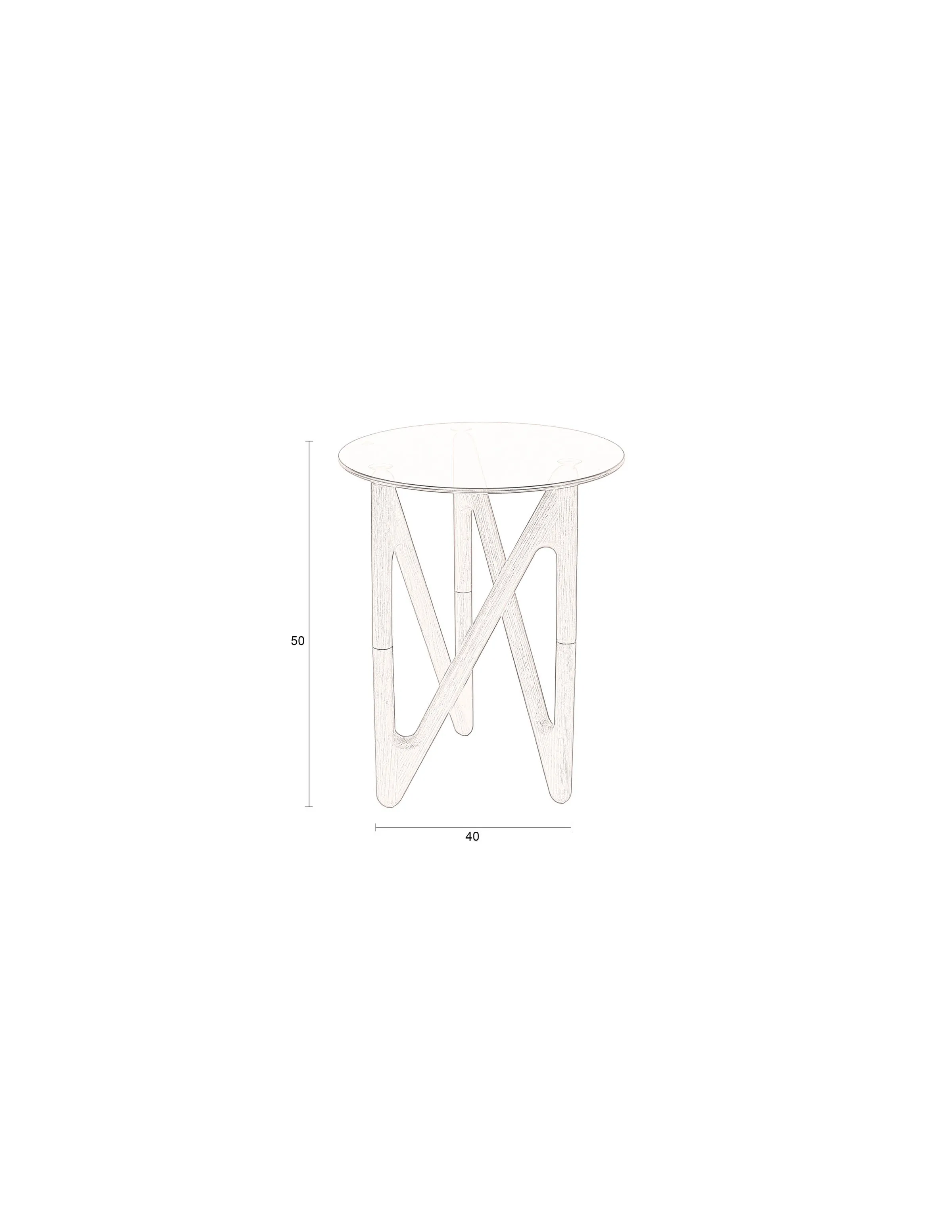 Naia Beistelltisch Walnuss 40x40x50 cm - Image 8