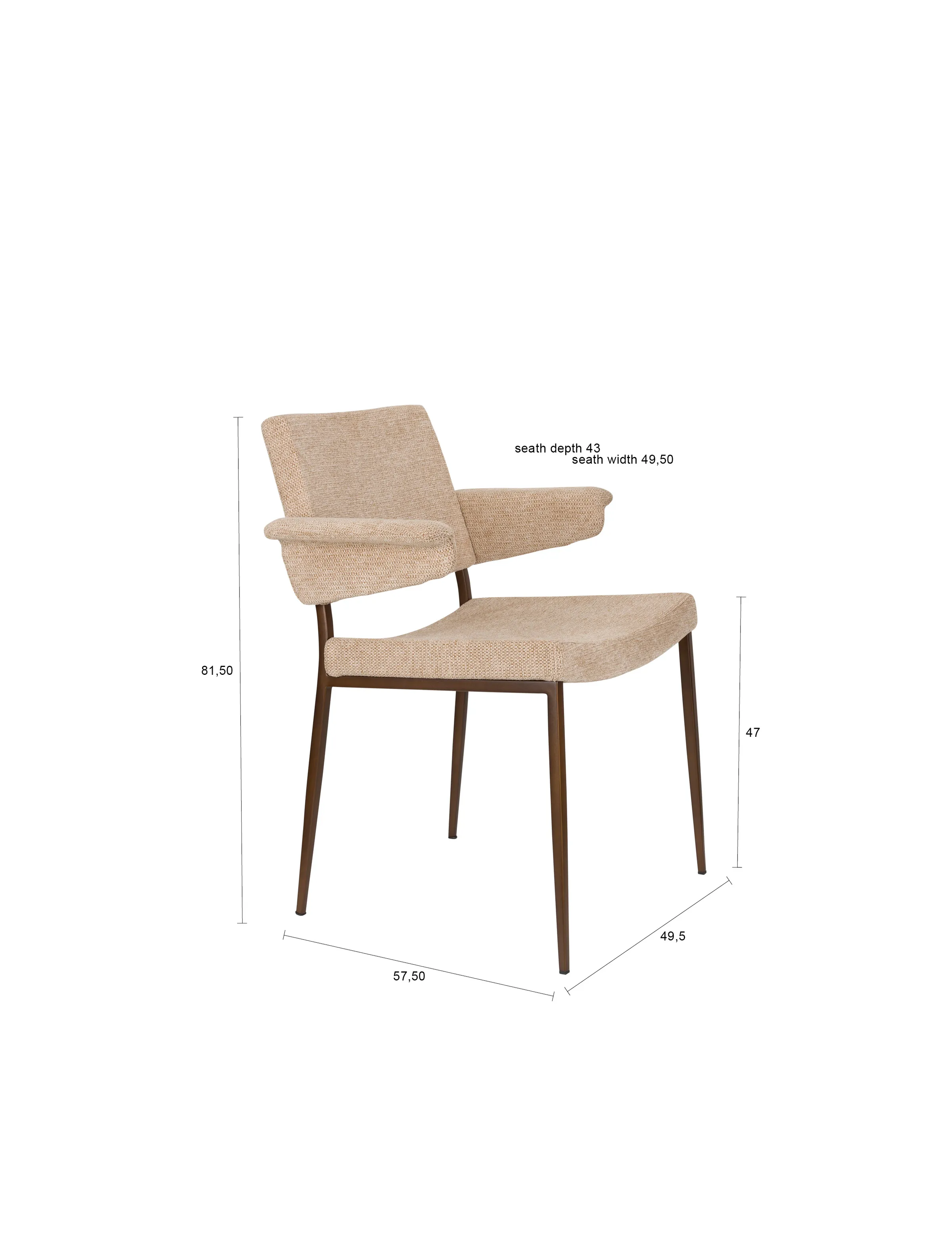 Stuhl Portland mit Armlehne Beige - Image 8