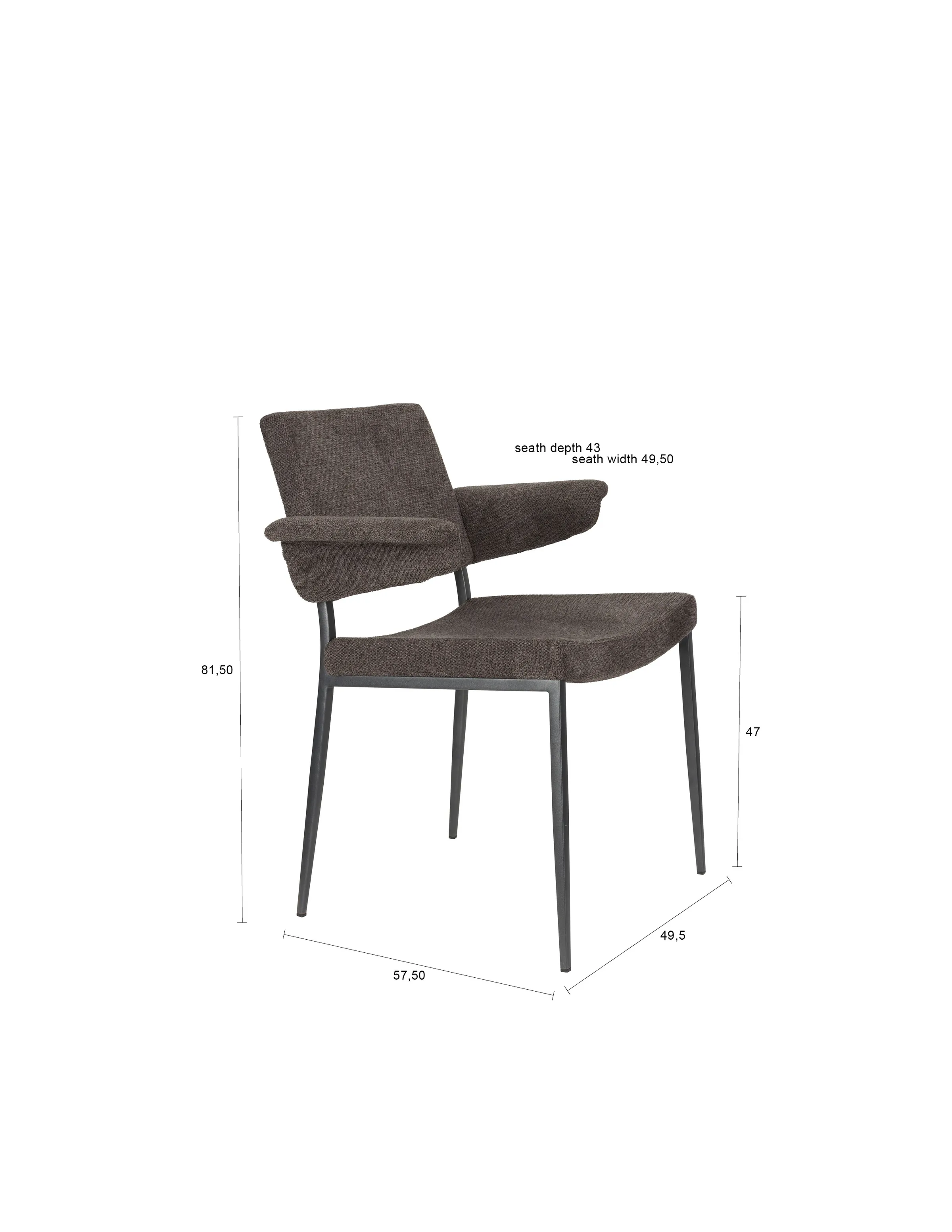 Stuhl Portland mit Armlehne Grau - Image 8