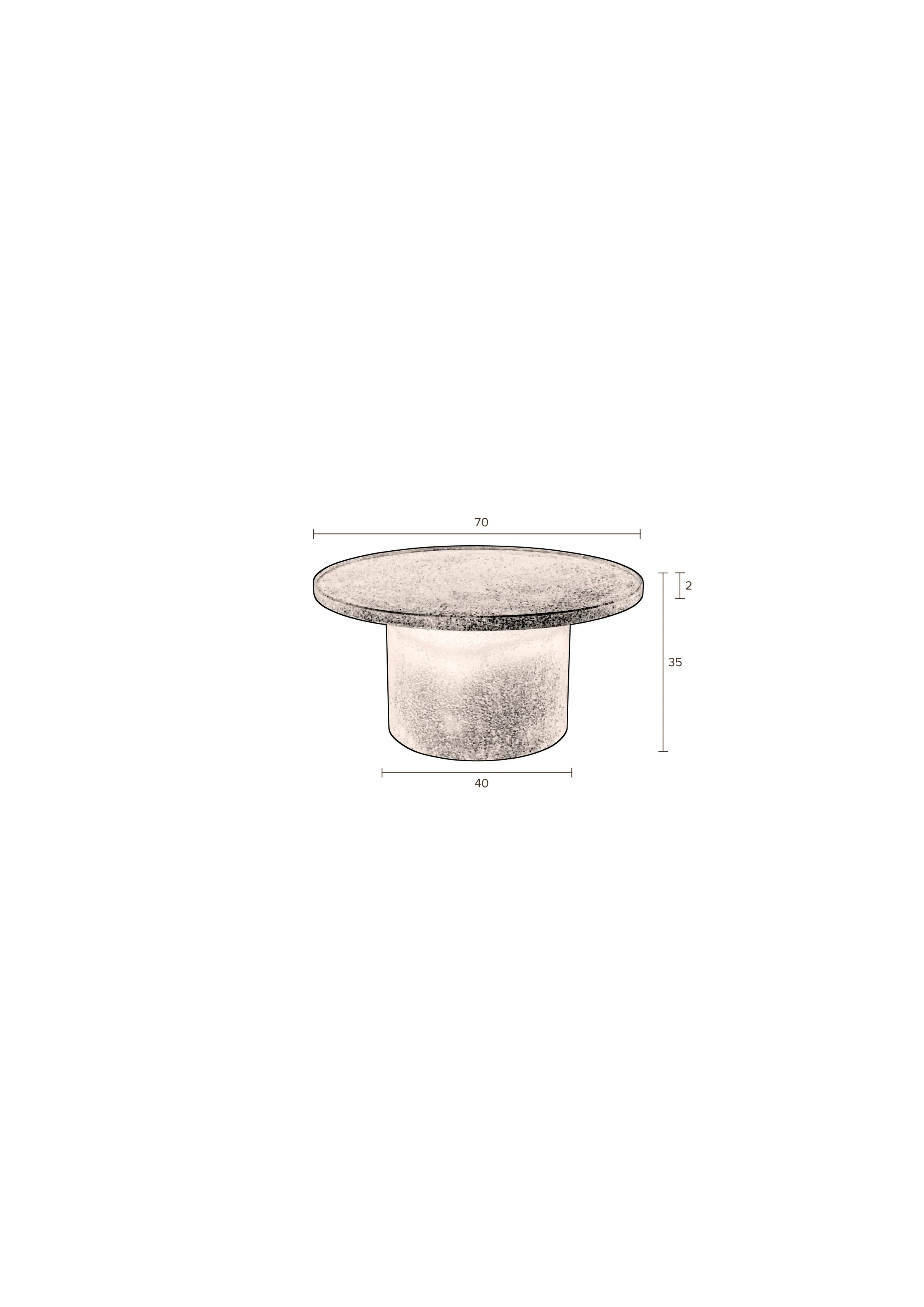 Winston Couchtisch Schwarz Rund 70x70x35 cm - Image 6