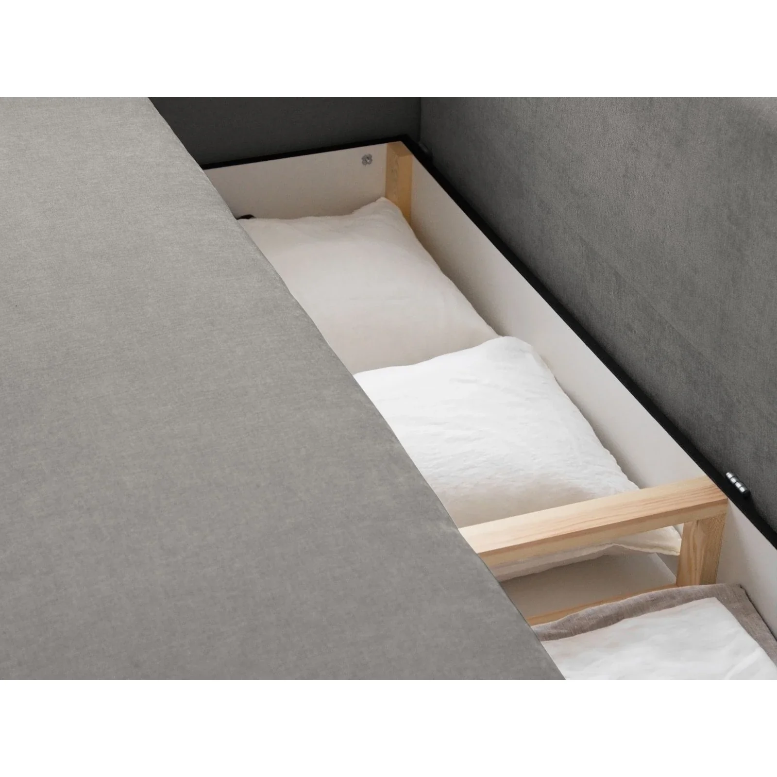 Elen 3-Sitzer Sofa mit Schlaffunktion, aus Strukturstoff, 231x106 cm - Image 40