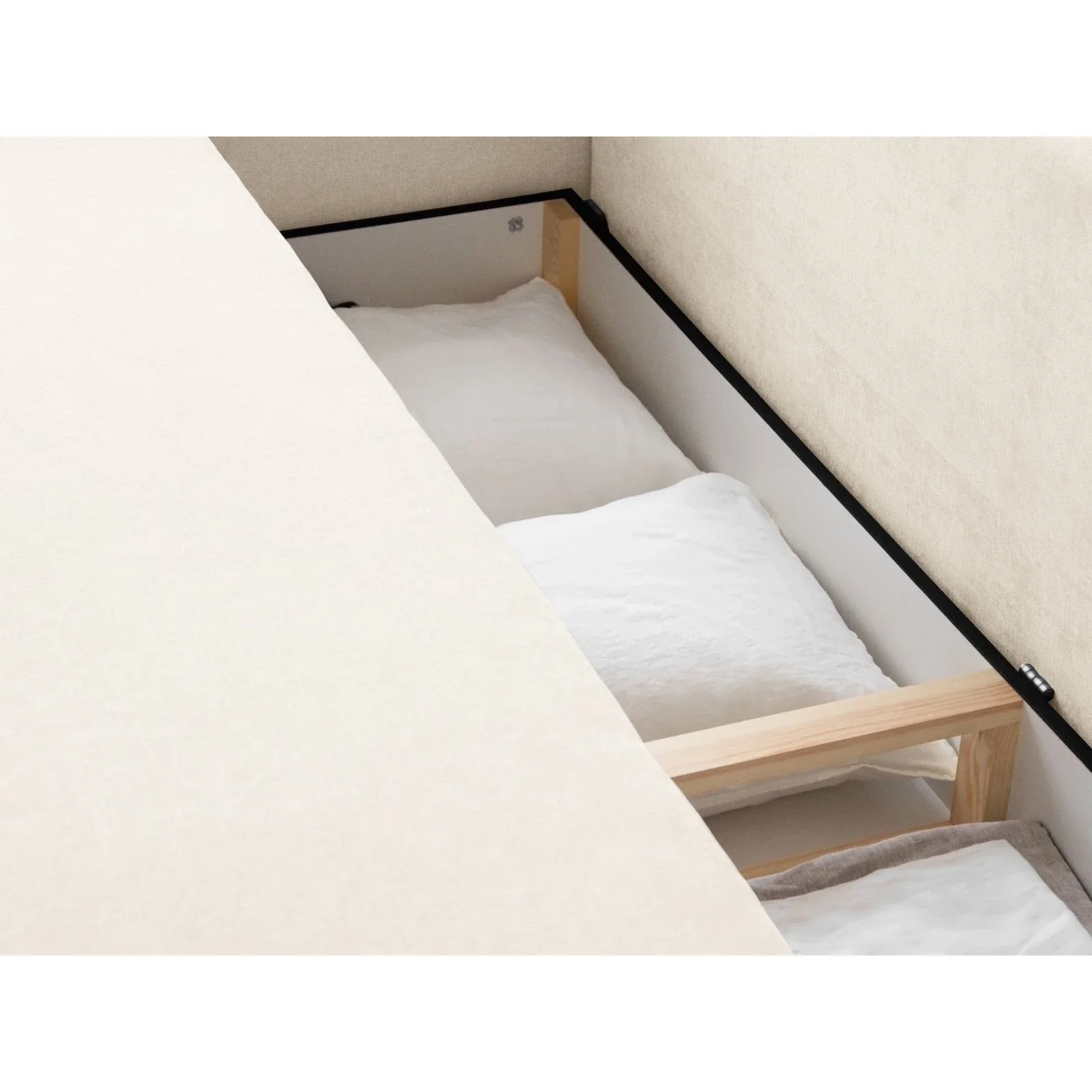 Elen 3-Sitzer Sofa mit Schlaffunktion, aus Strukturstoff, 231x106 cm - Image 8
