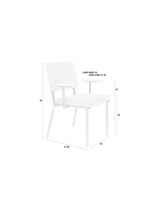 Essstuhl Fellow in Off-White, 57.5×60×85 cm - Image 6