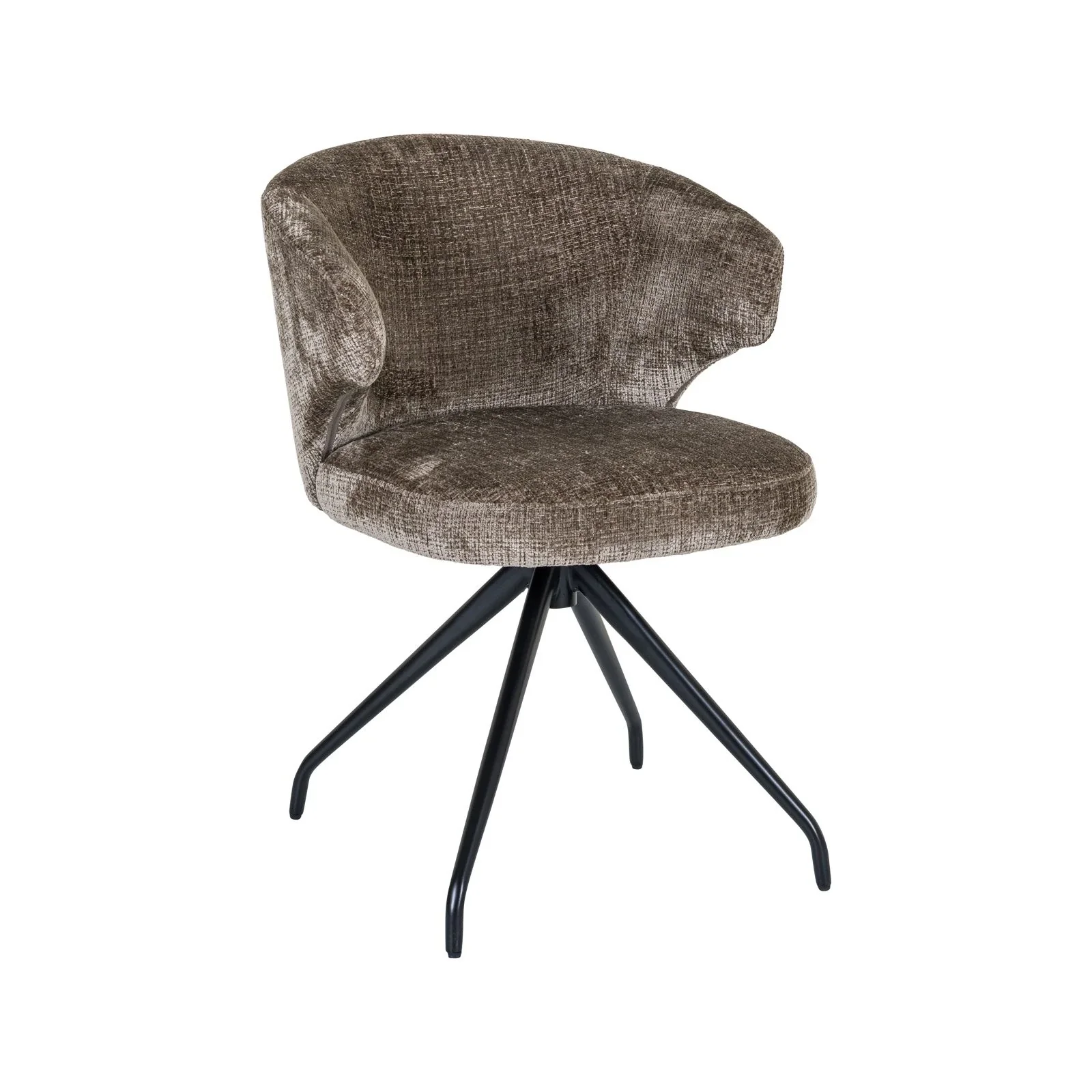 Essstuhl Milly, drehbar, aus Chenille in Niagara Stone - Image 3