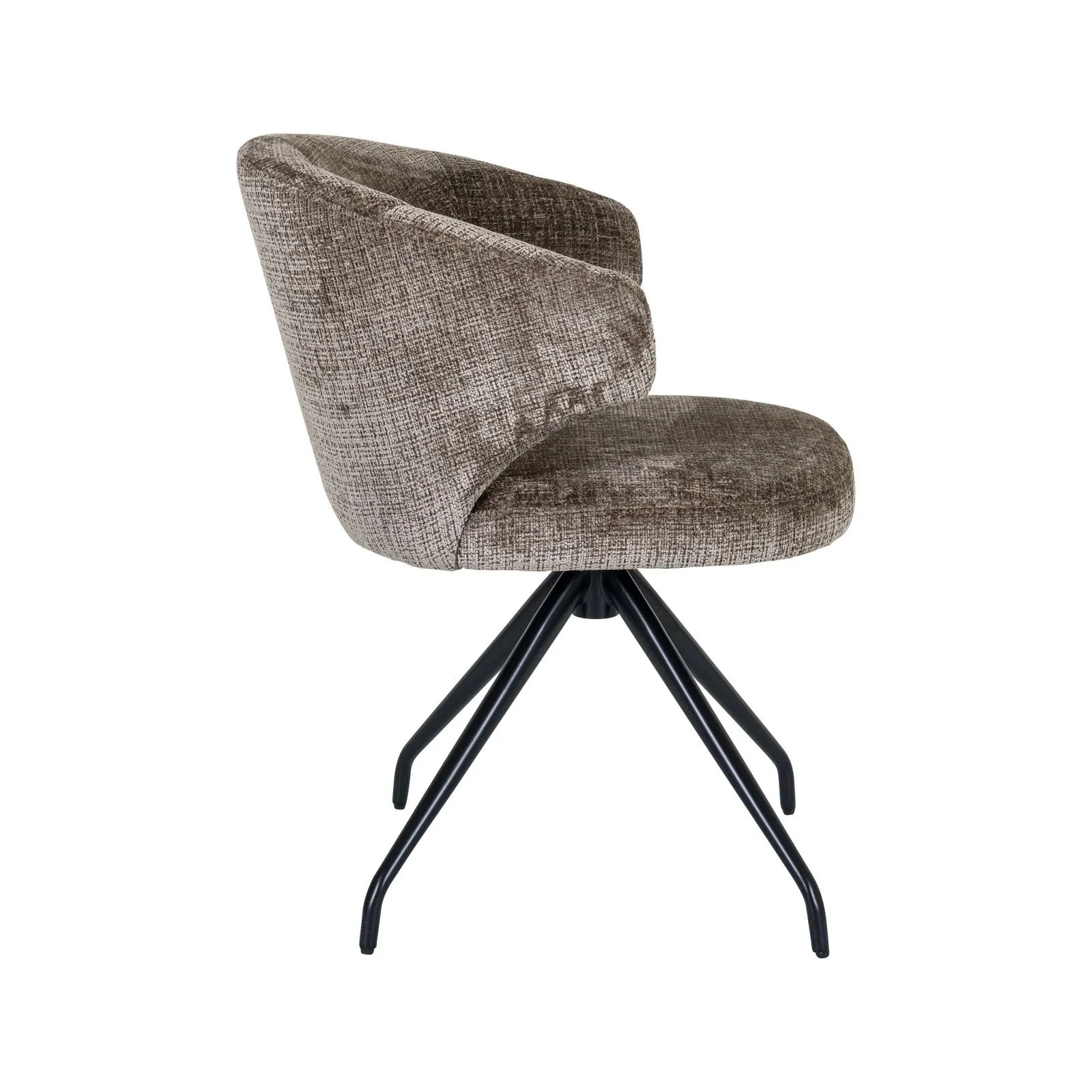 Essstuhl Milly, drehbar, aus Chenille in Niagara Stone - Image 4