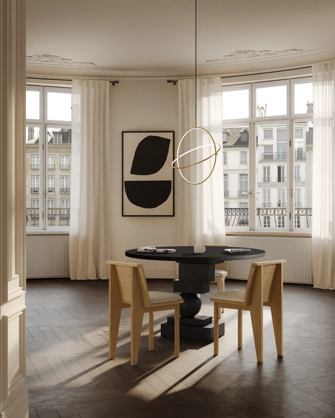 Esstisch Artist aus Eiche in Coffee Black, Ø120 cm - Image 6