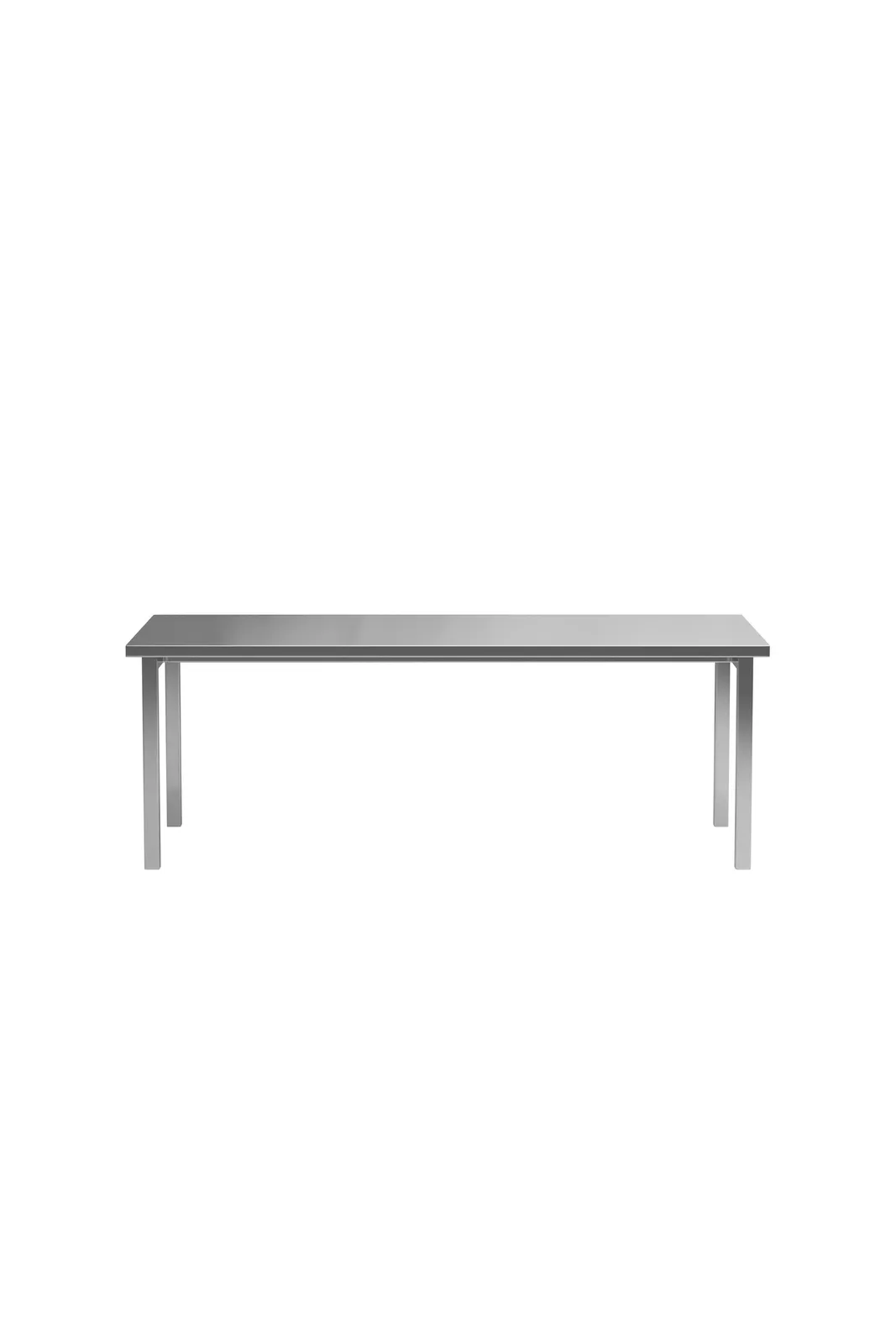 Esstisch Cilo aus Edelstahl silberfarbend, 95x210x75 cm