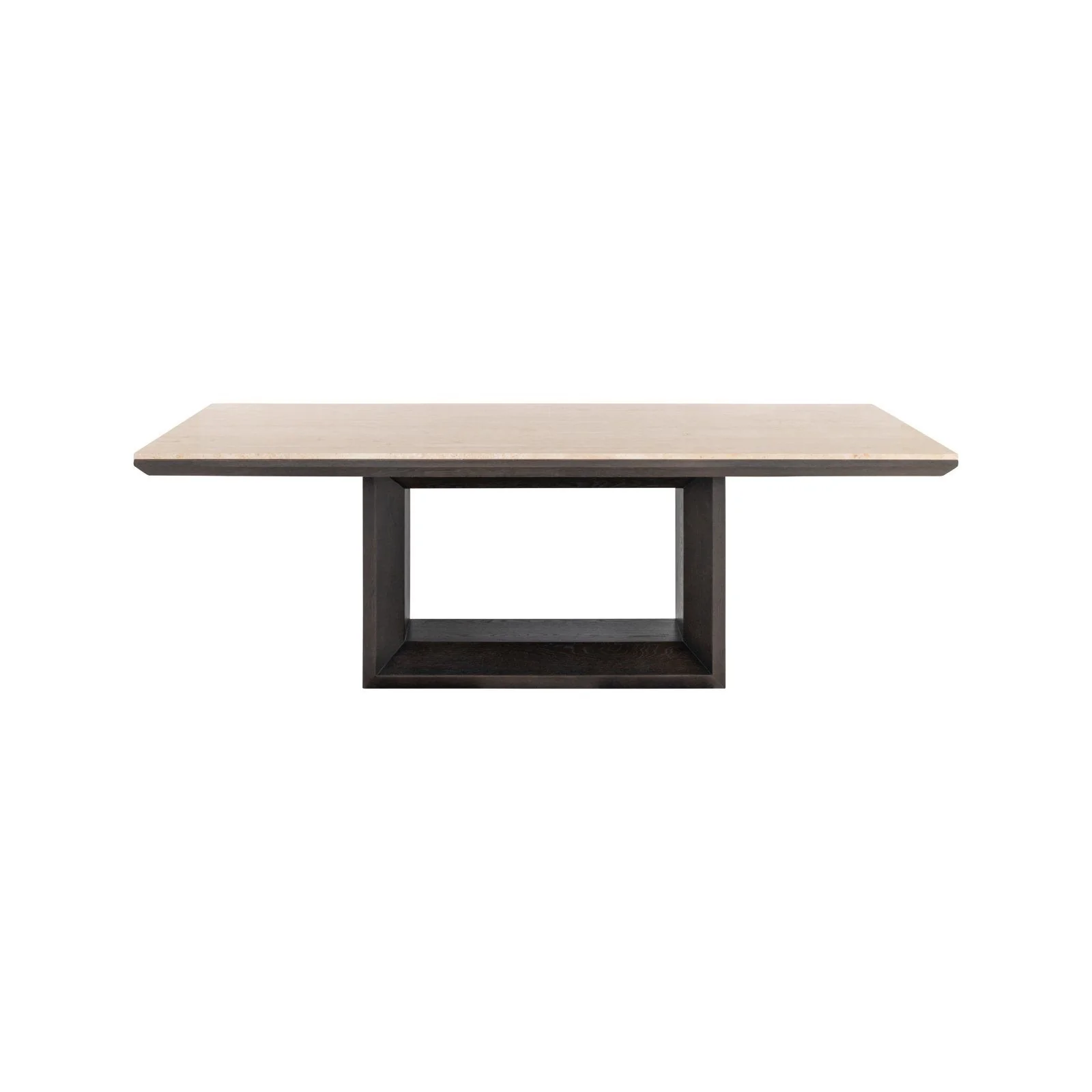 Esstisch Claremont aus Travertin und Eichenfurnier in beige, 230x100x76 cm