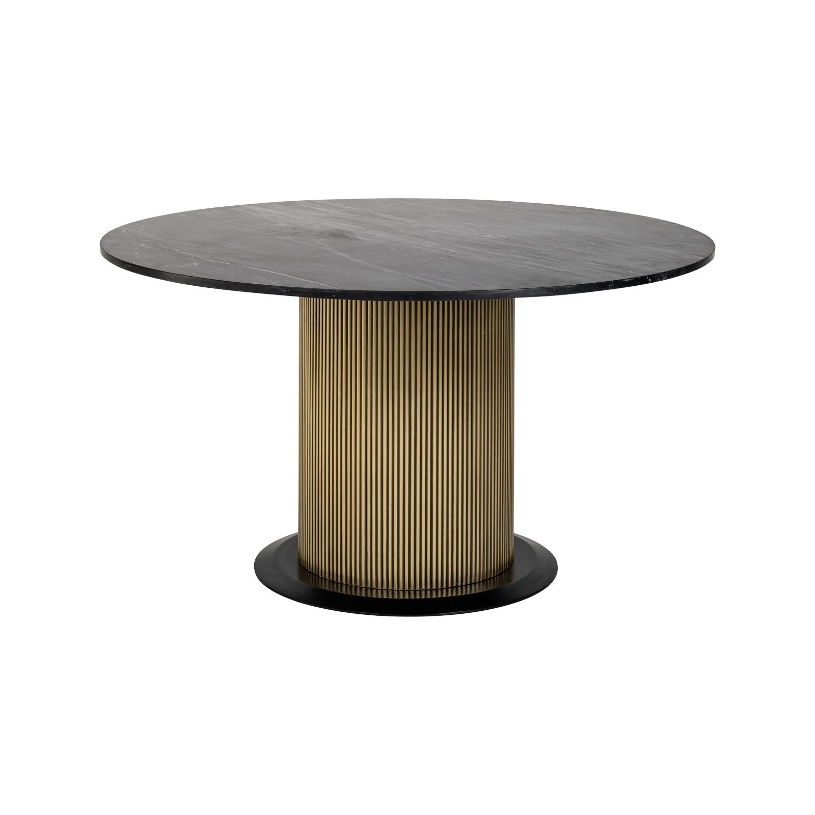 Esstisch Ironville aus Marmor in schwarz/gold, 140x140x76 cm