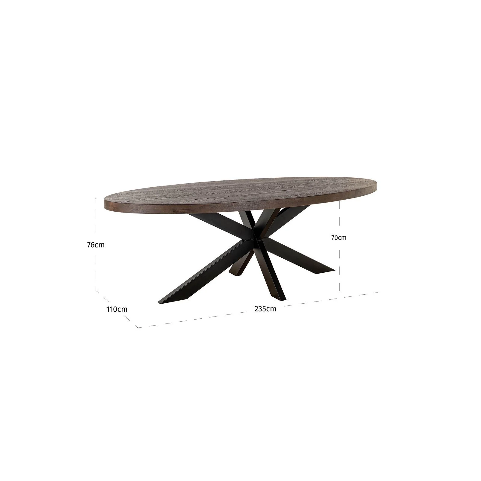 Esstisch Watson aus Eiche in dunkelbraun, 235x110x76 cm - Image 2