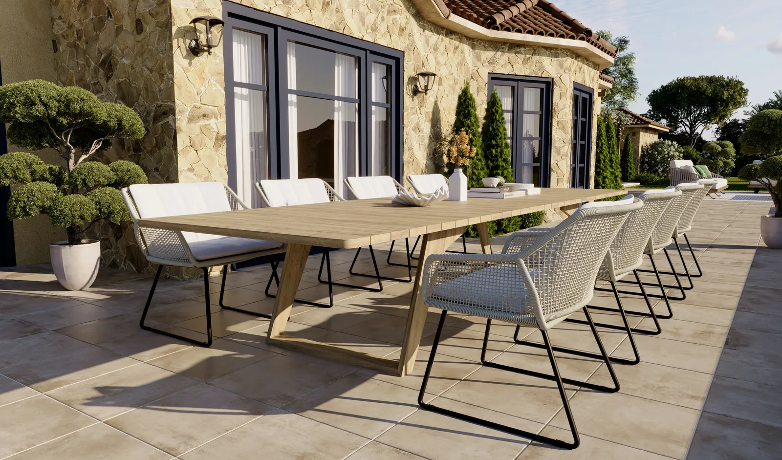 ESTA Gartenstuhl aus Aluminium Leinen geflechtet - Image 9