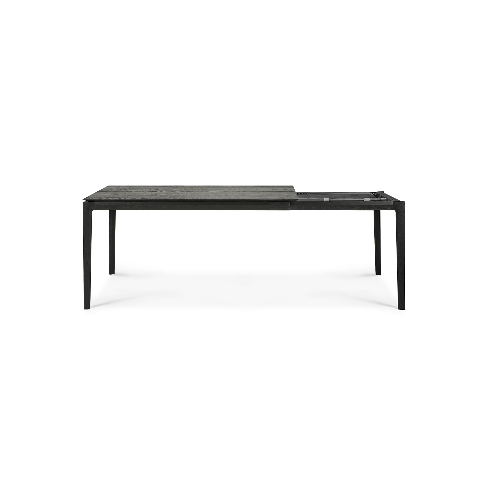 Bok ausziehbarer Esstisch - lackierte Eiche - schwarz - rechteckig - 140/220 x 90 x 76 cm - Image 6