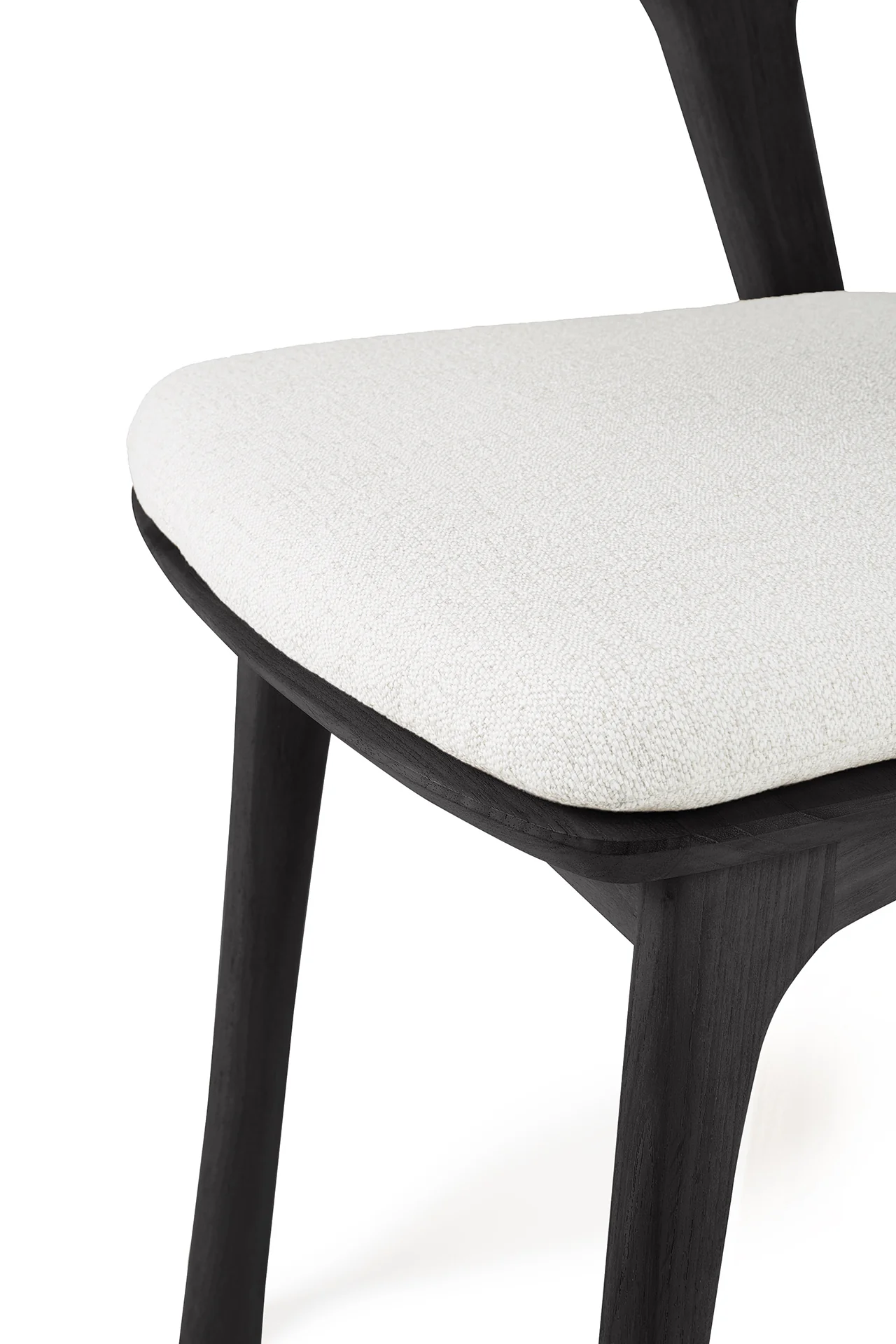 Bok Gartenstuhl - lackiertes Teak - schwarz - Off White Stoff - 50 x 54 x 76 cm - Image 5