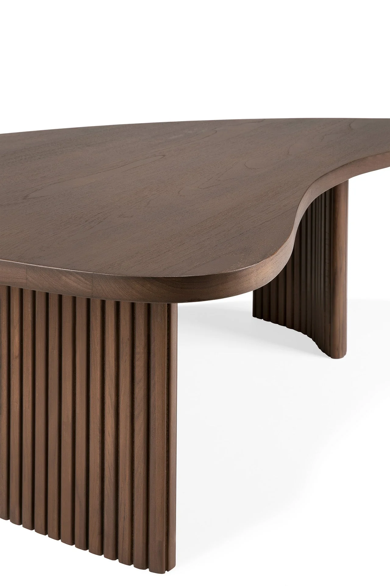 Couchtisch - lackiertes Teak - braun - Kieselsteinform Boomerang klein - Image 4