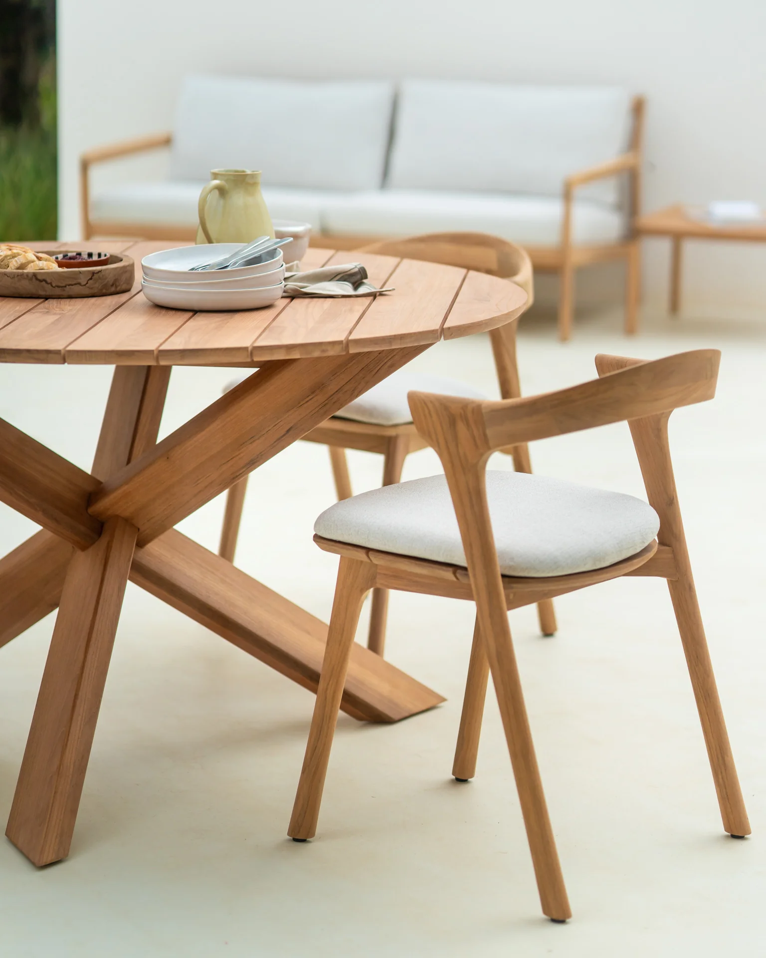 Circle Gartentisch - Teak - rund - 136 x 136 x 76 cm - Image 3