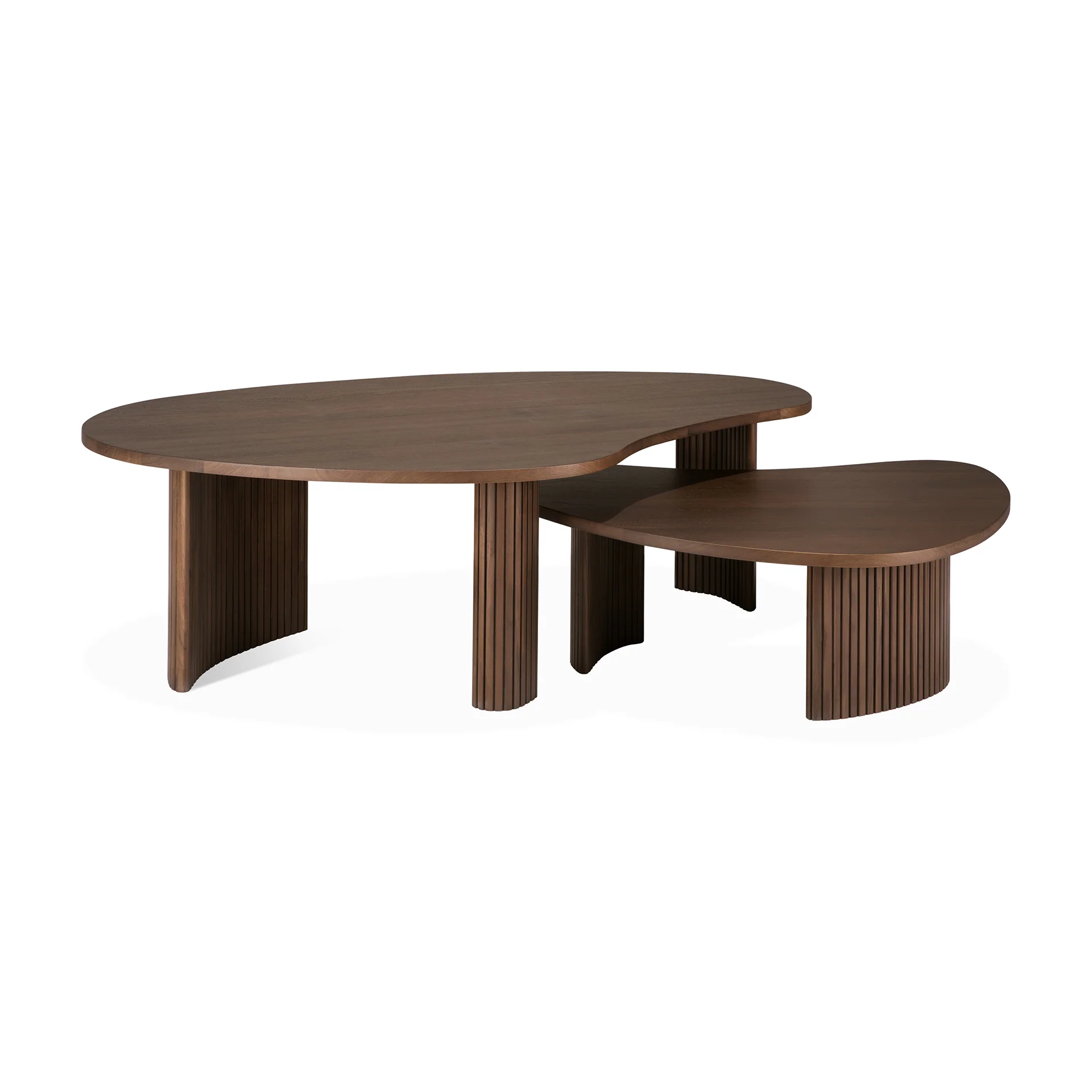 Couchtisch - lackiertes Teak - braun - Kieselsteinform Boomerang klein - Image 5