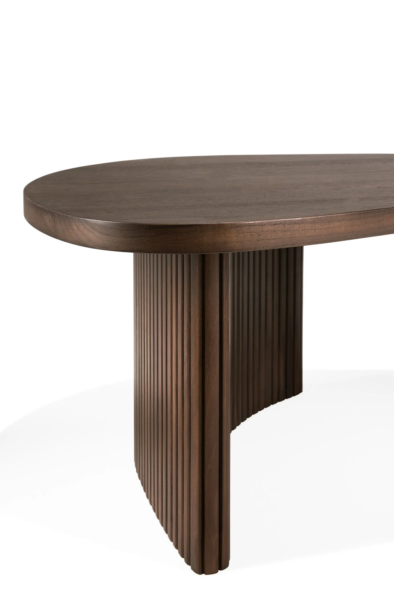 Couchtisch - lackiertes Teak - braun - Kieselsteinform Boomerang klein - Image 3