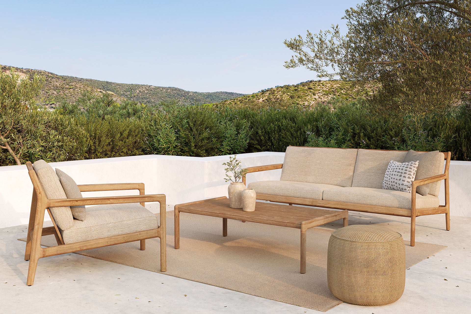 Donut Gartenpouf - Marsala kariert - 50 x 50 x 40 cm - Image 3