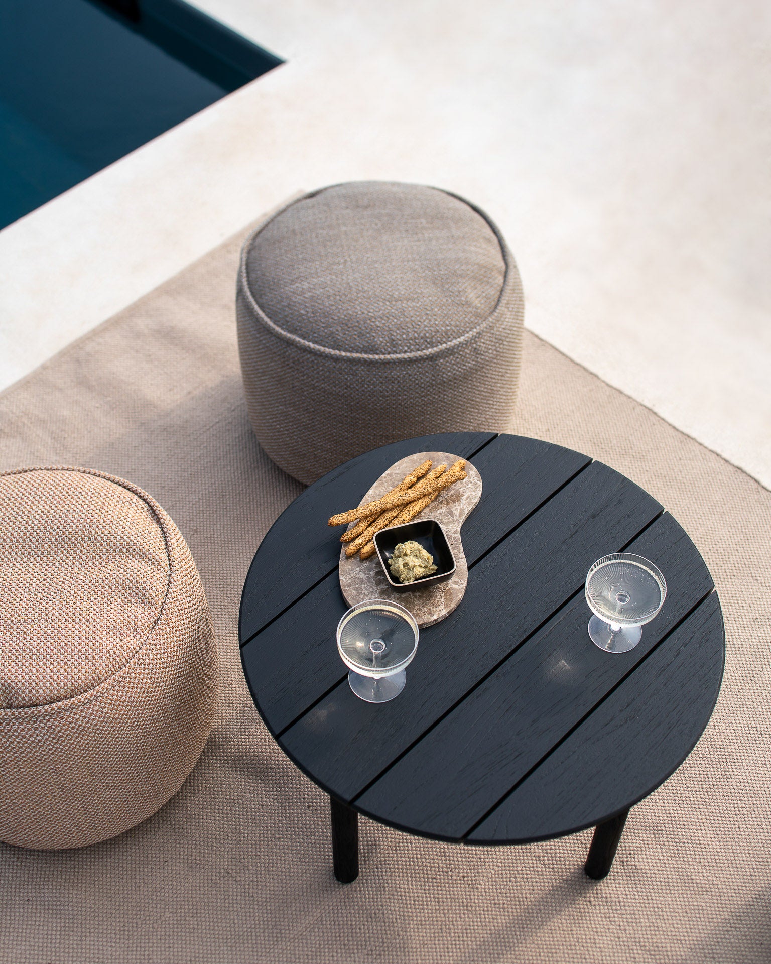 Donut Gartenpouf - Mocha kariert - 50 x 50 x 40 cm - Image 2