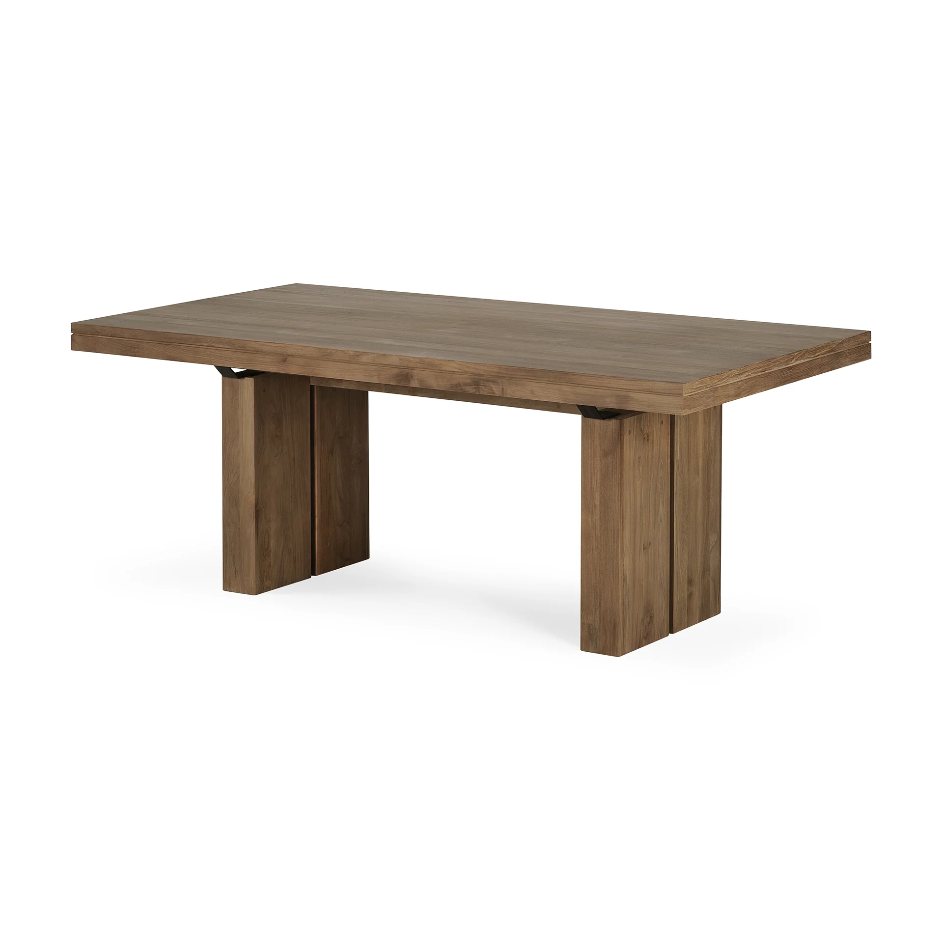 Double ausziehbarer Esstisch - Teak - rechteckig - 200/300 x 100 x 76 cm