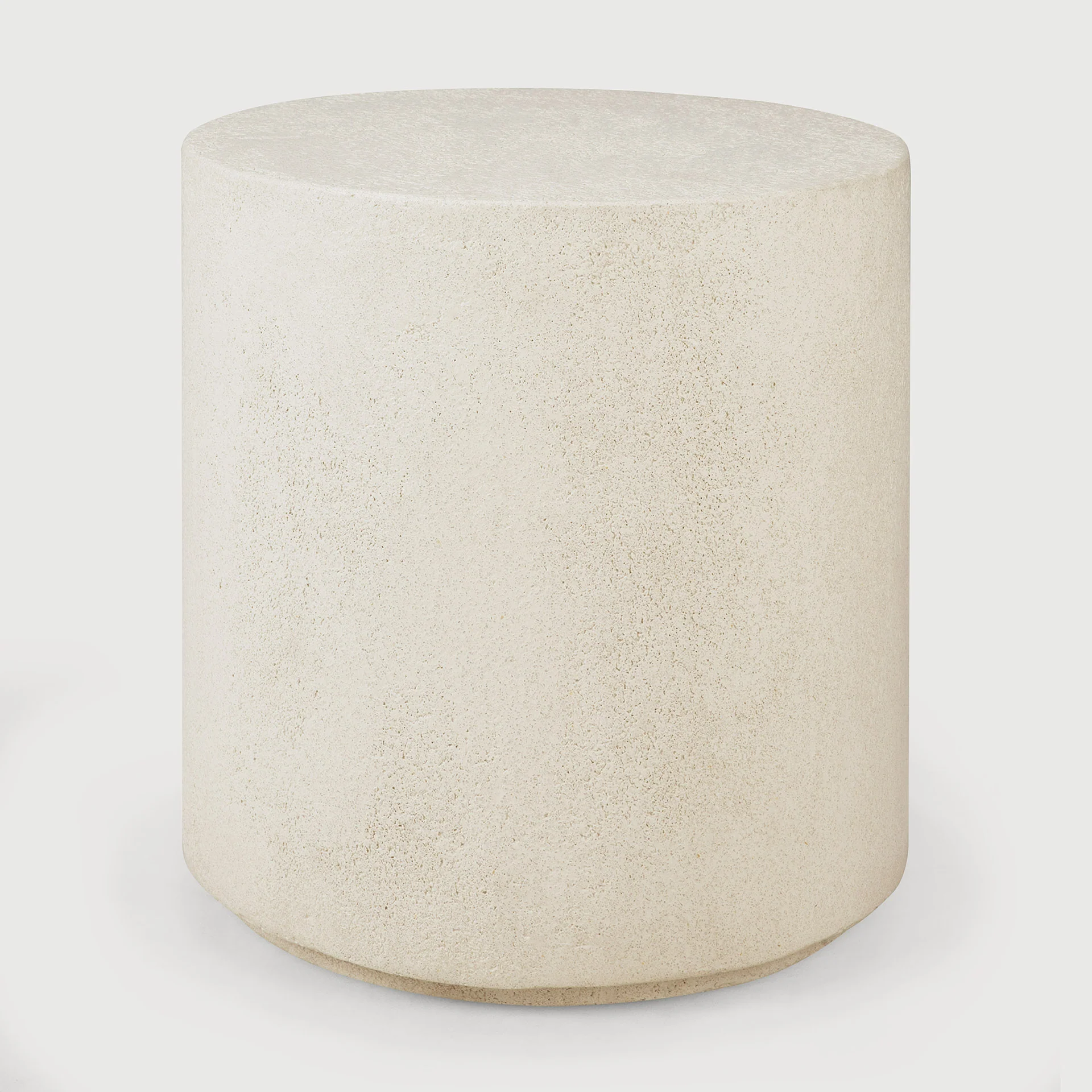 Elements Beistelltisch - Mikrozement - Off White - rund - 40 x 40 x 42 cm