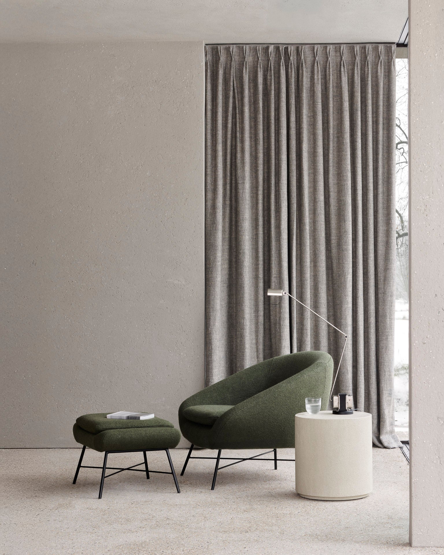 Elements Beistelltisch - Mikrozement - Off White - rund - 40 x 40 x 42 cm - Image 2