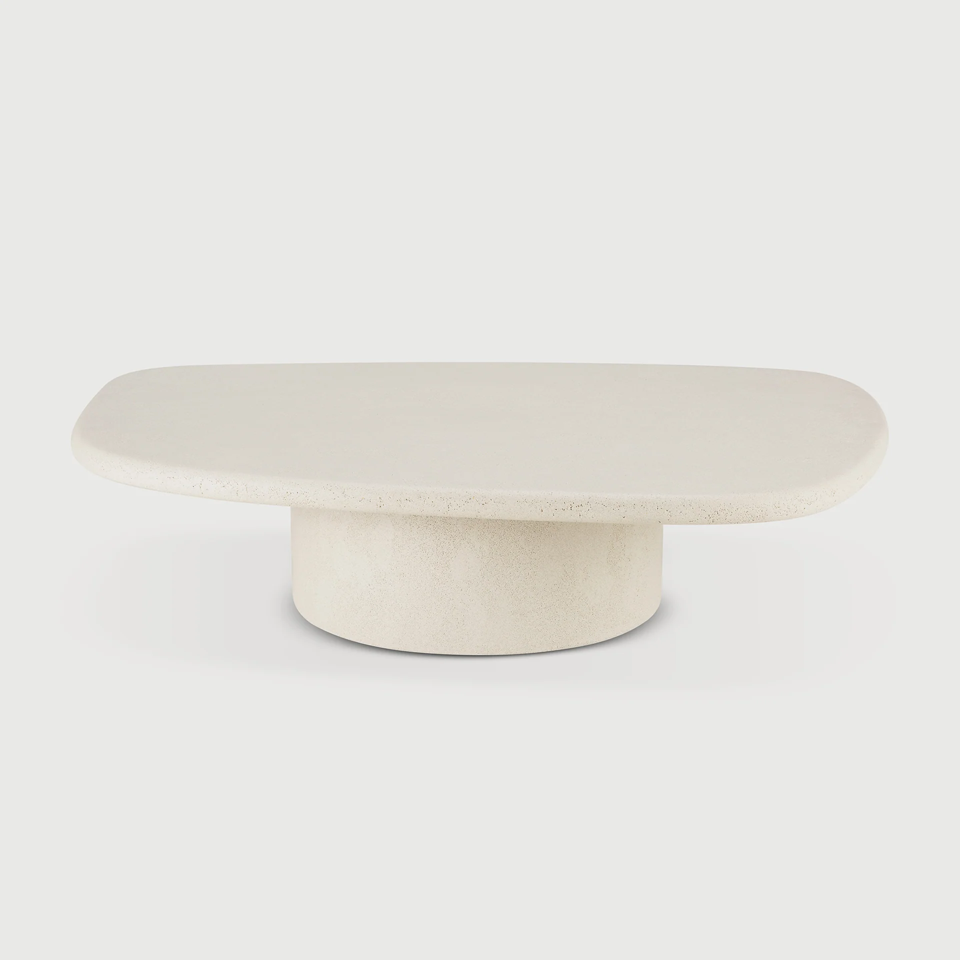 Couchtisch - Mikrozement - Off-White - Kieselsteinform Elements