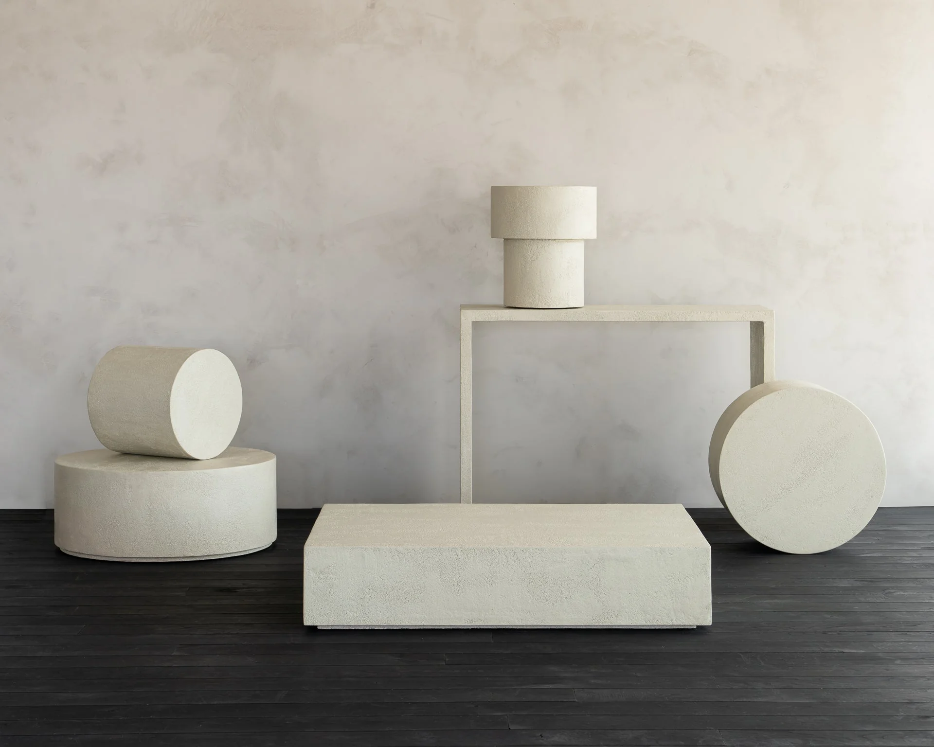Couchtisch 60x60cm - Mikrozement - Off-White - rund Elements - Image 5