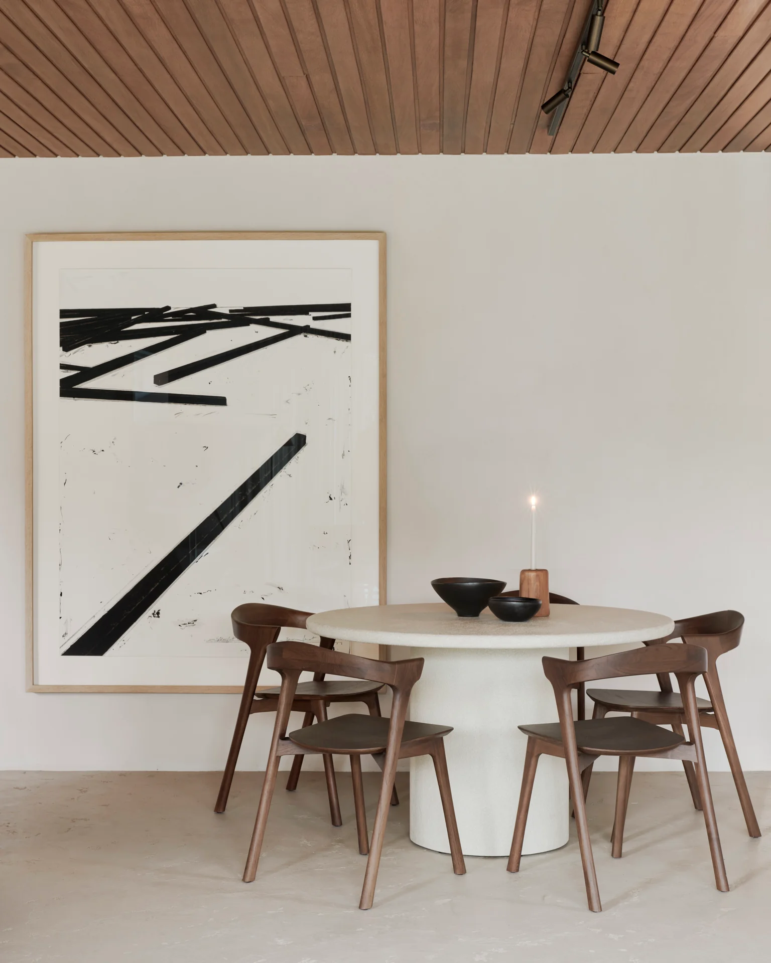 Elements Esstisch - Mikrozement - Off White - rund - 125 x 125 x 76 cm
