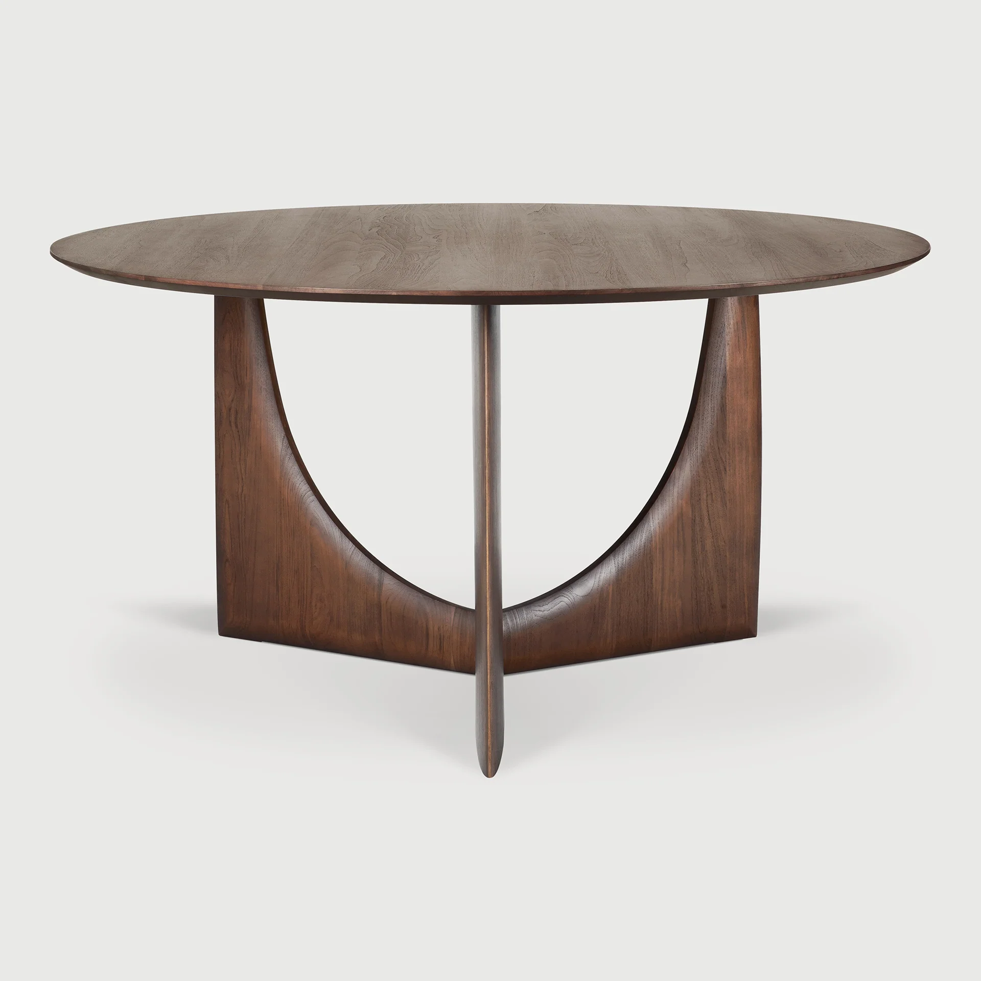 Geometric Esstisch - lackiertes Teak - braun - rund - 150 x 150 x 76 cm - Image 4