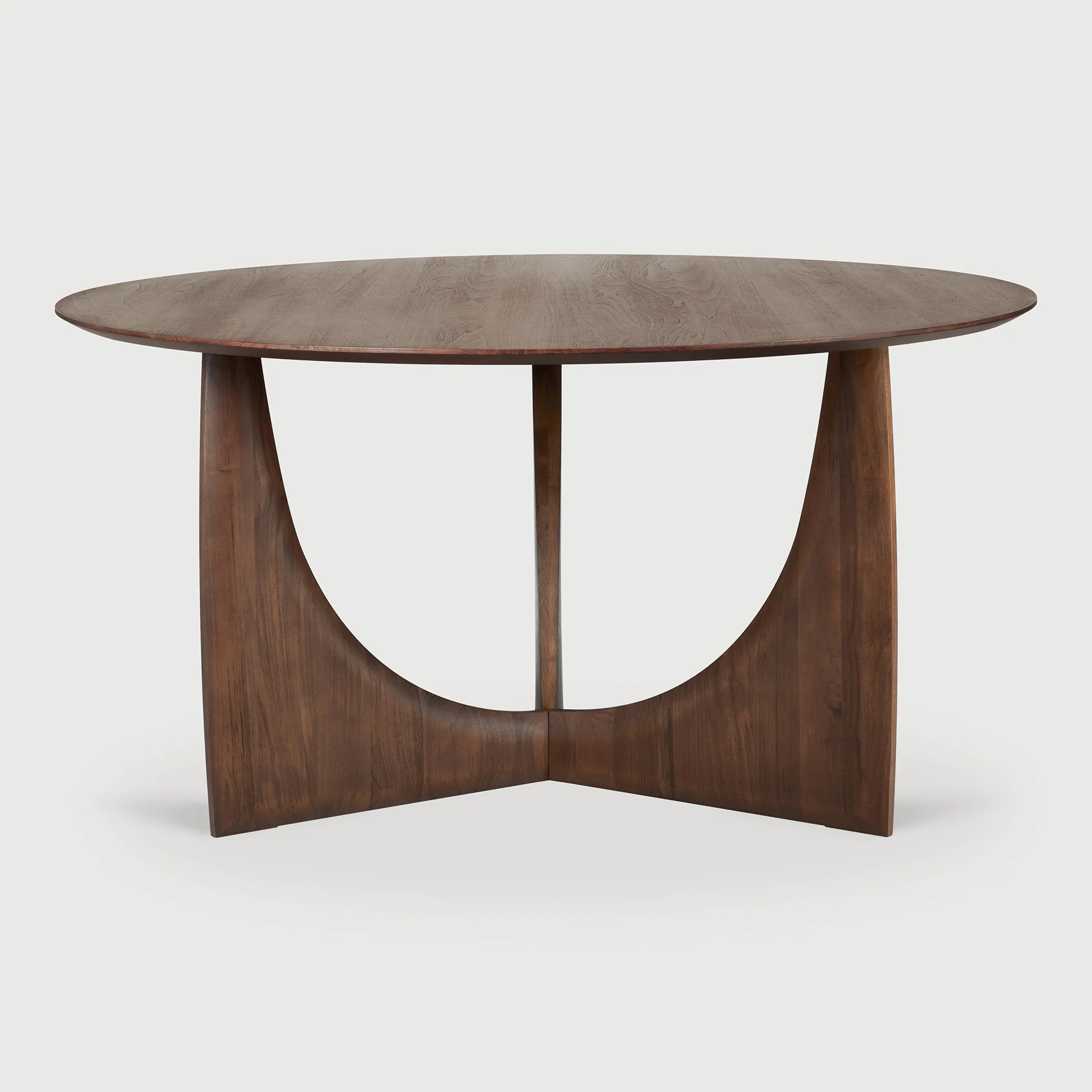 Geometric Esstisch - lackiertes Teak - braun - rund - 150 x 150 x 76 cm - Image 5