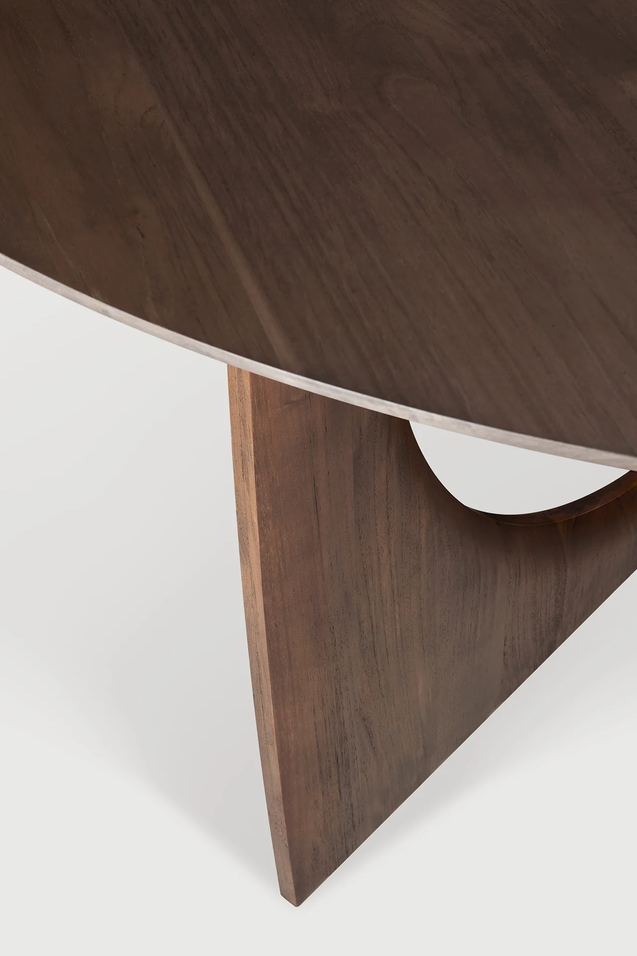 Geometric Esstisch - lackiertes Teak - braun - rund - 150 x 150 x 76 cm - Image 7