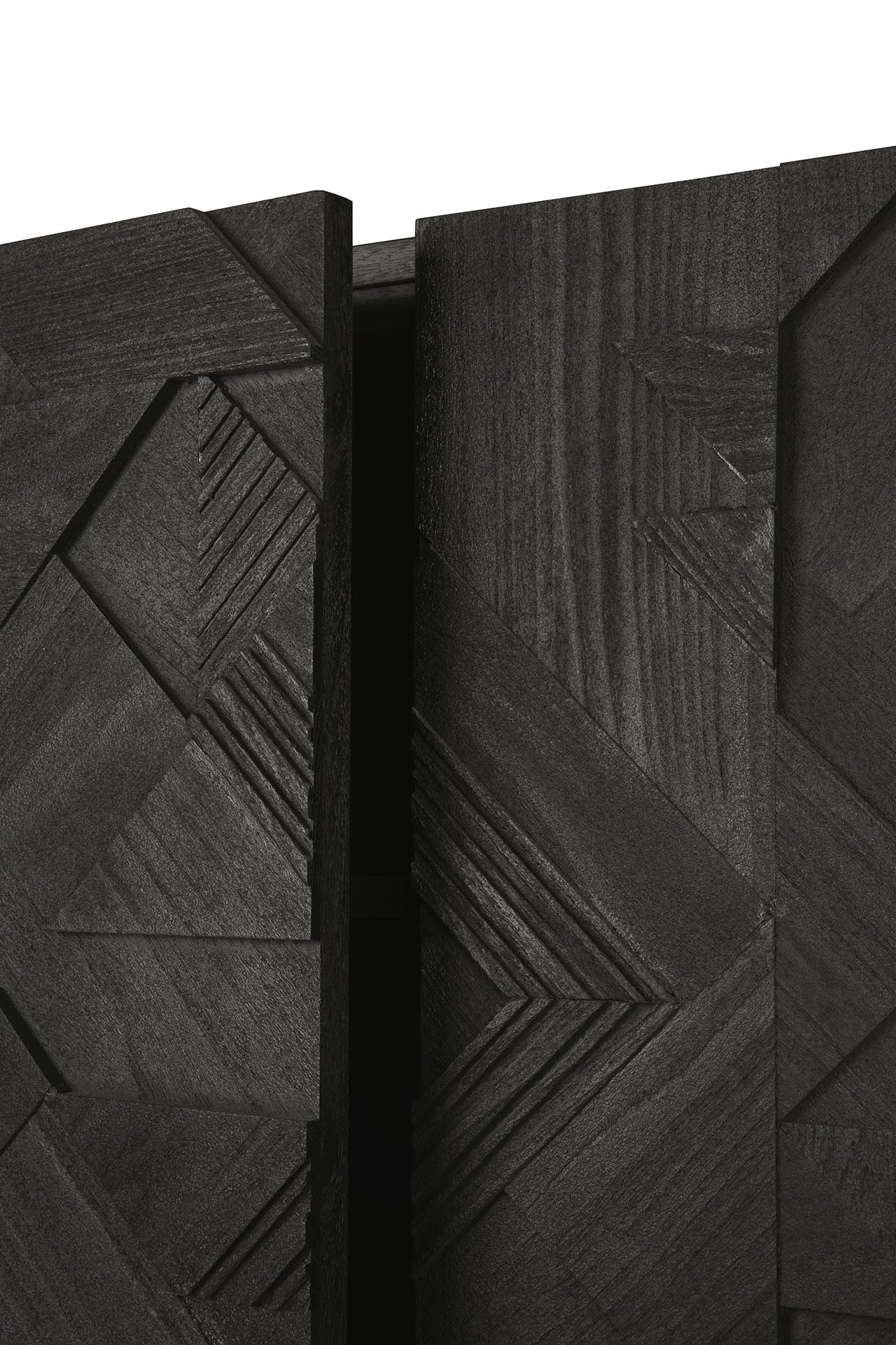 Graphic Sideboard - lackiertes Teak - schwarz - 4 Türen - 224 x 45 x 80 cm - Image 3
